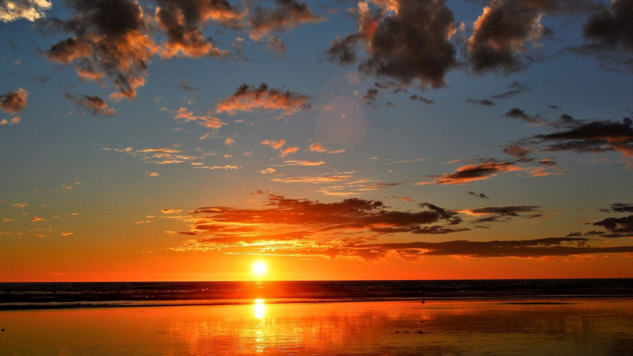 Sunset, Nature, Fluid, Liquid, Cloud. Wallpaper in 1280x720 Resolution