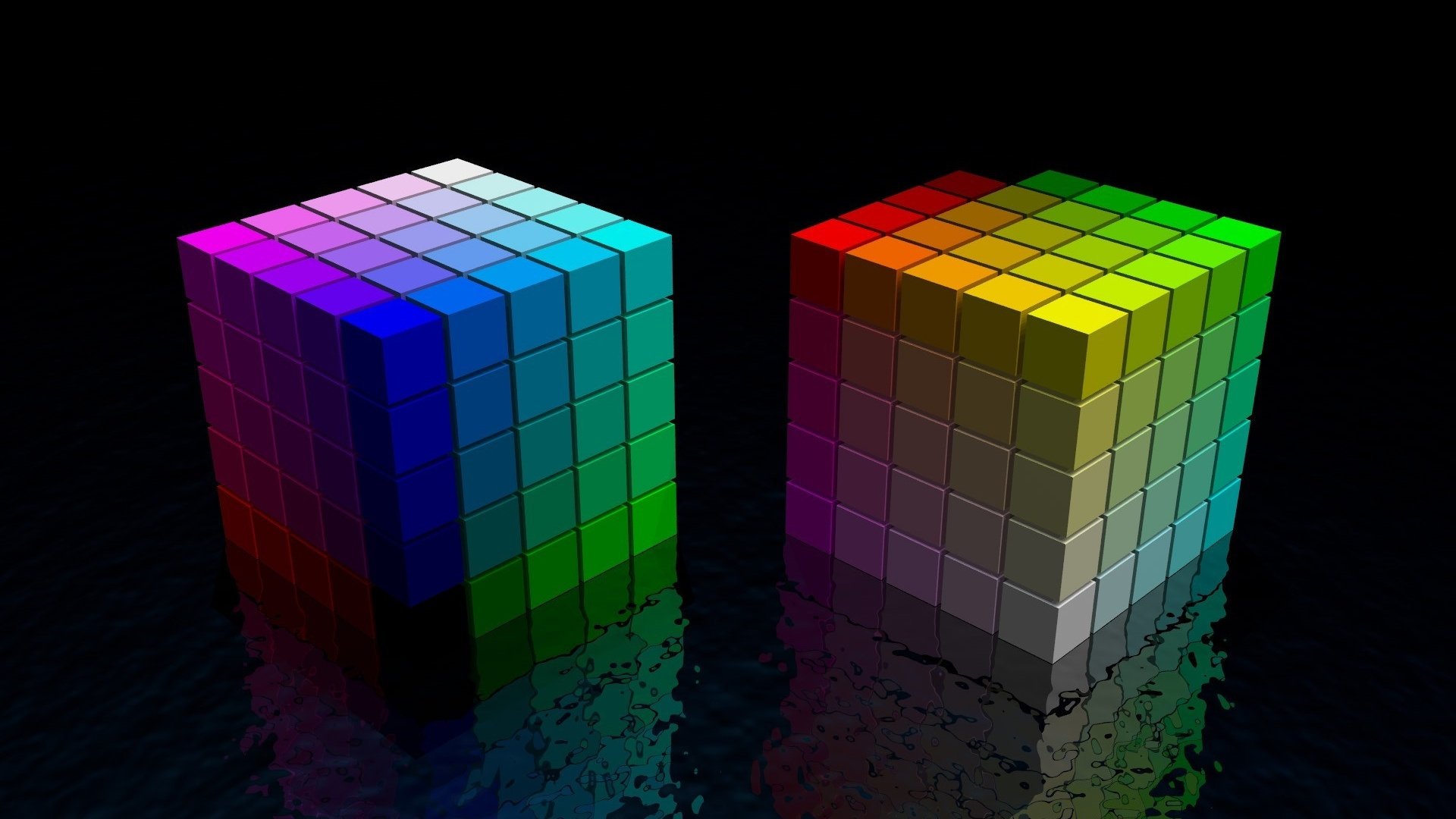 3 Cubes de 3 Rubiks. Wallpaper in 1920x1080 Resolution