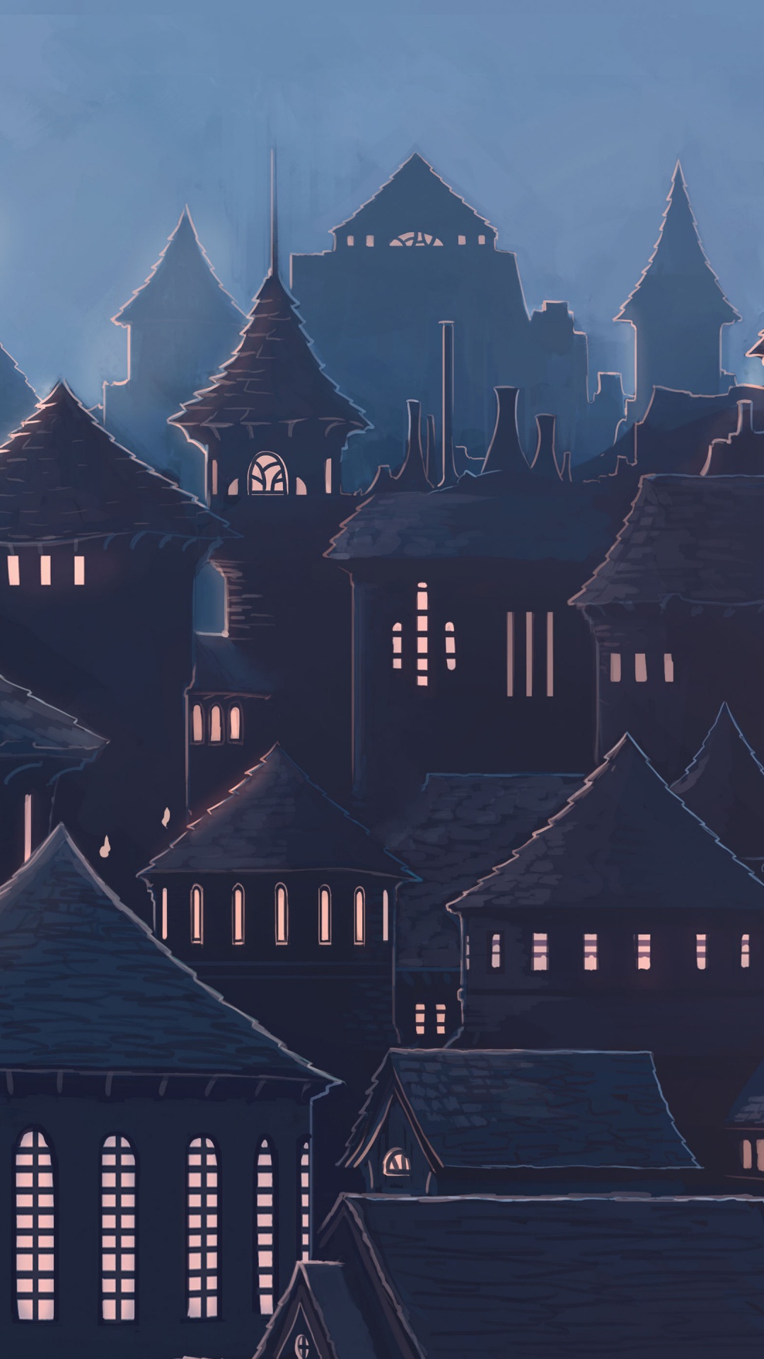 Hogwarts, Harry Potter, Façade, Spire, Toit. Wallpaper in 1080x1920 Resolution