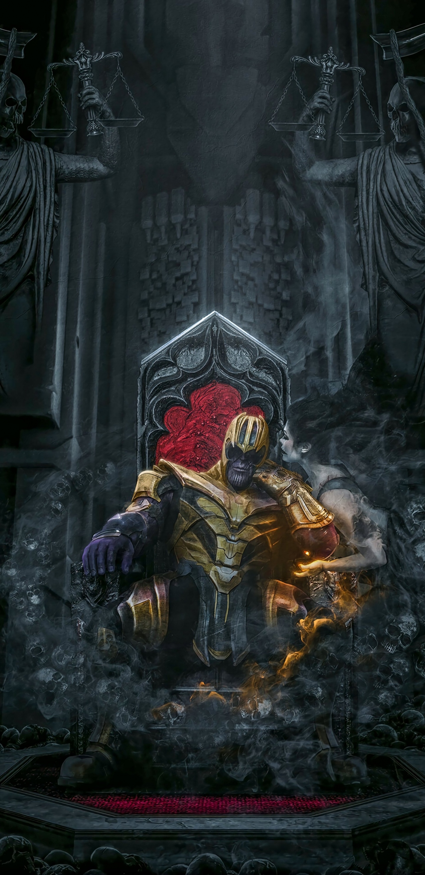 Thanos, Spider-man, Supervillain, Marvel Comics, Méchant. Wallpaper in 1440x2960 Resolution