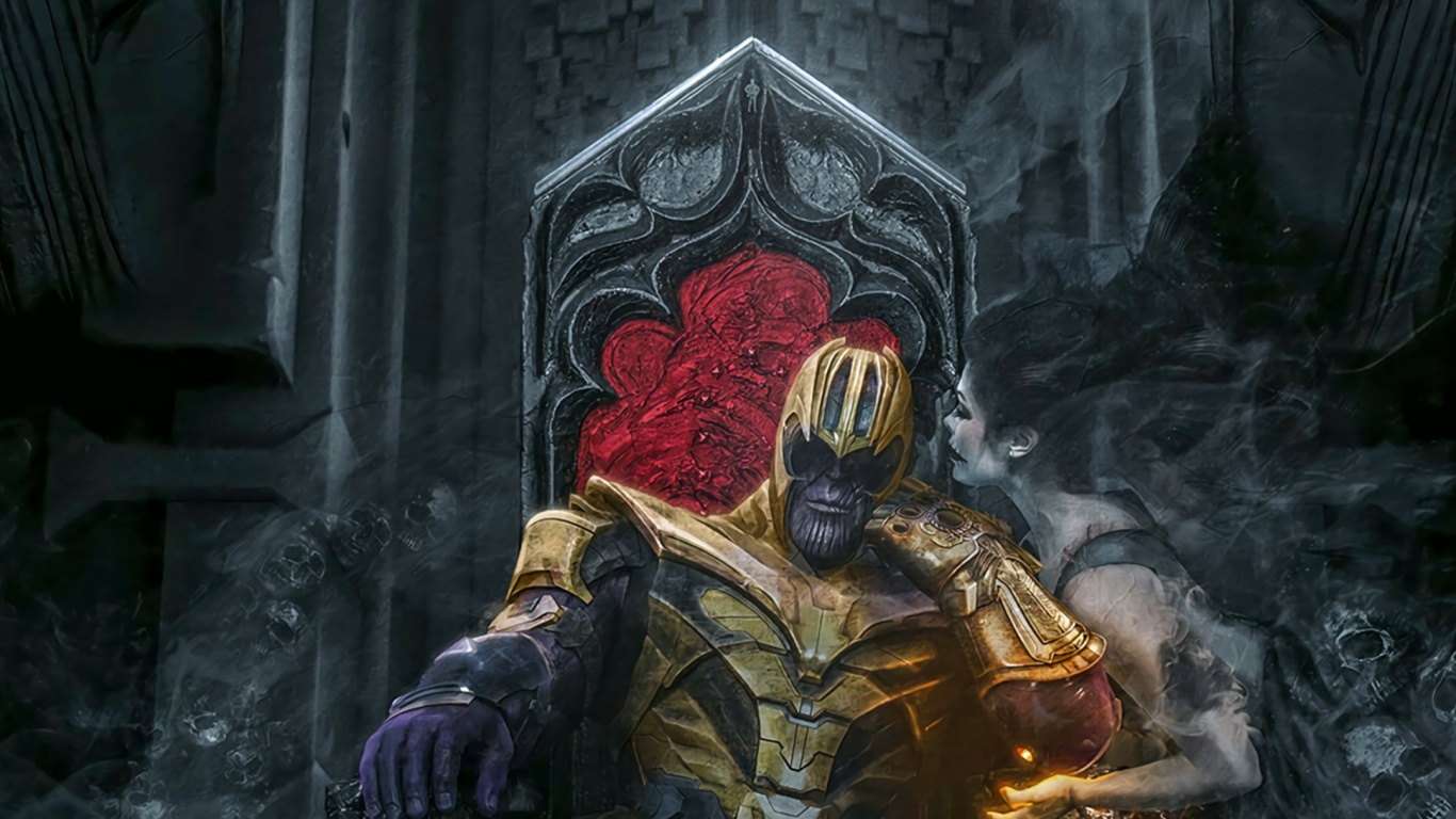 Thanos, Spider-man, Supervillano, Marvel Comics, Villano. Wallpaper in 1366x768 Resolution