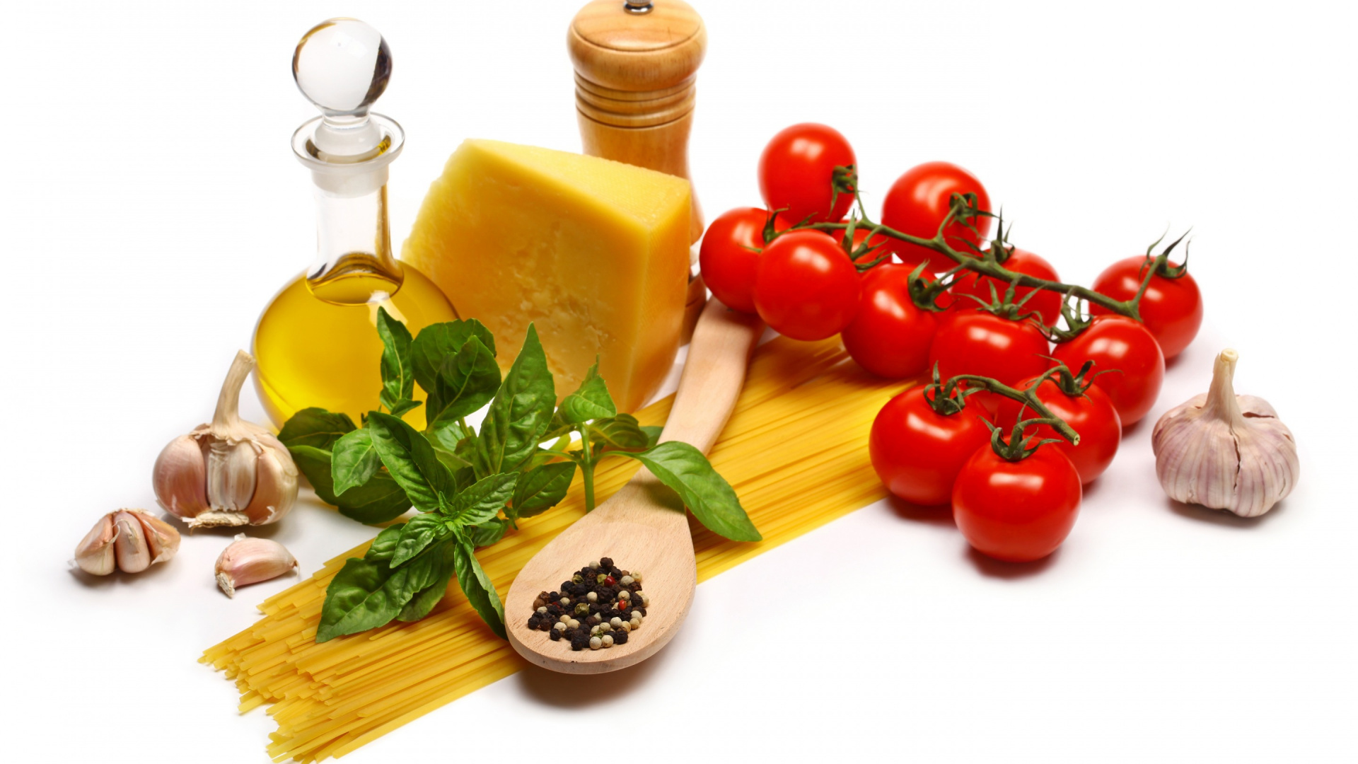 Red Tomatoes Beside Yellow Cheese and Yellow Container. Wallpaper in 1920x1080 Resolution