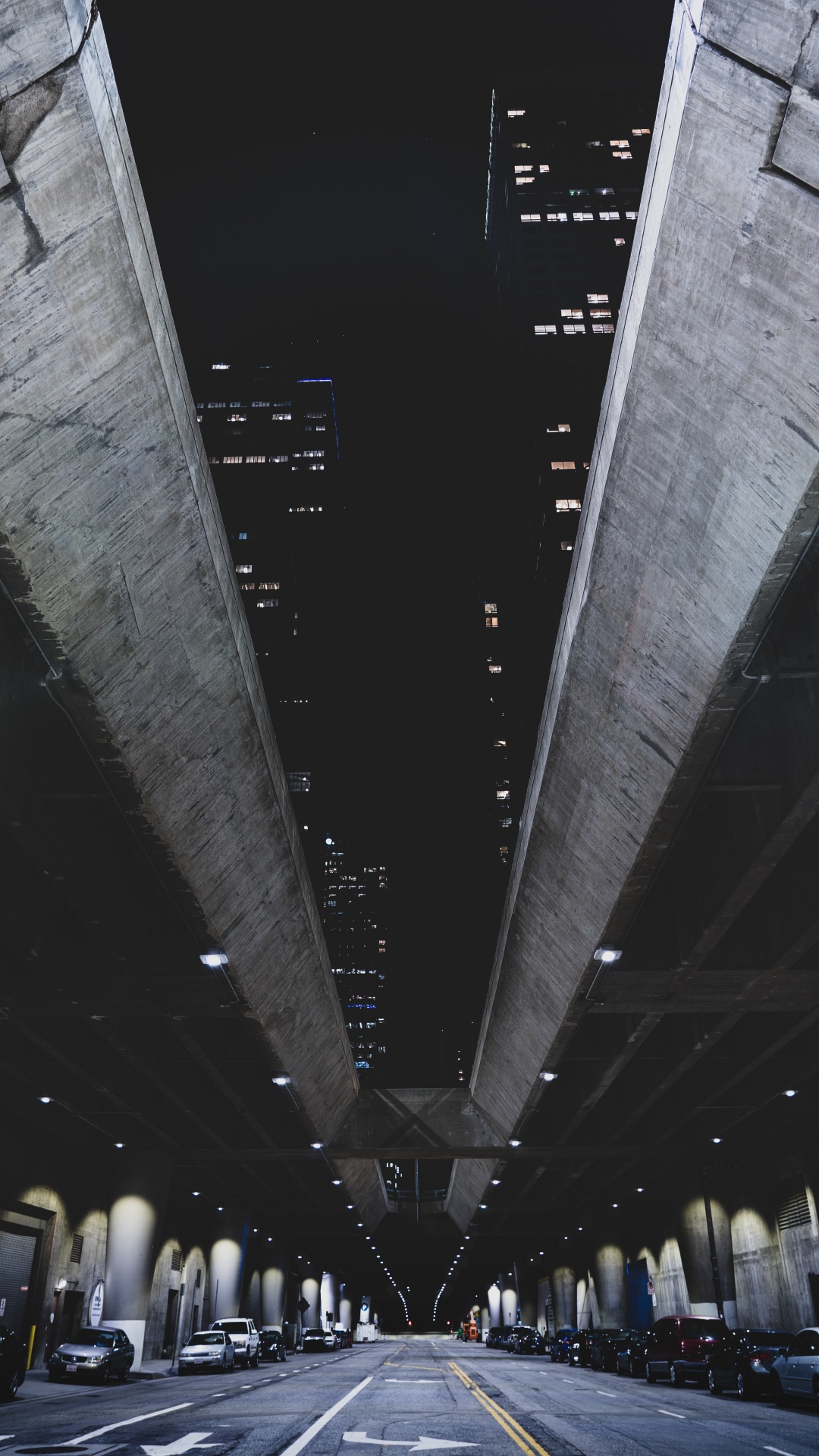 Tunnel Noir et Blanc Pendant la Nuit. Wallpaper in 1080x1920 Resolution