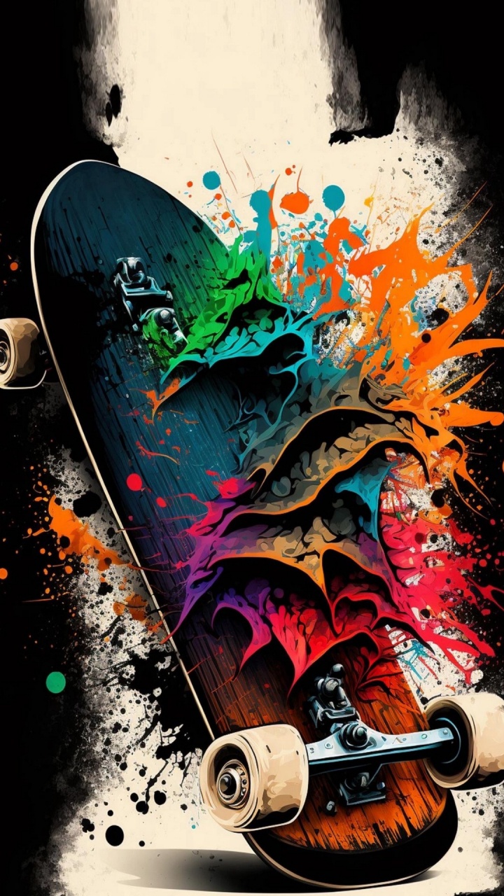 Skateboard, Broken, mr Perswall, Murals Your Way, Skateboarding. Wallpaper in 720x1280 Resolution