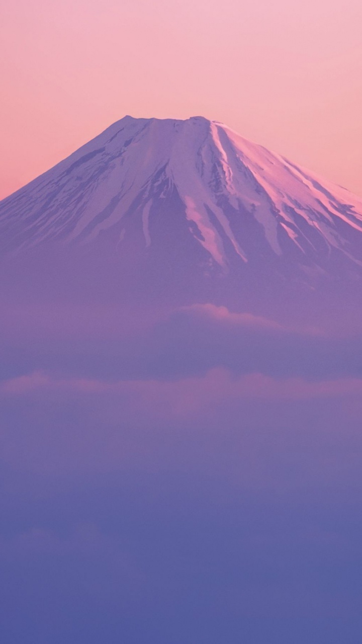 富士山, 成层, 余辉, 日落, 性质 壁纸 720x1280 允许