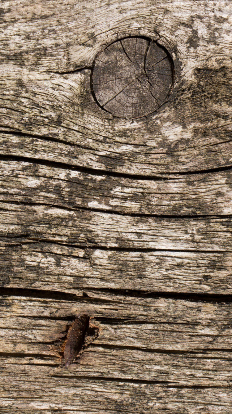 Brown Wooden Board With Hole. Wallpaper in 750x1334 Resolution