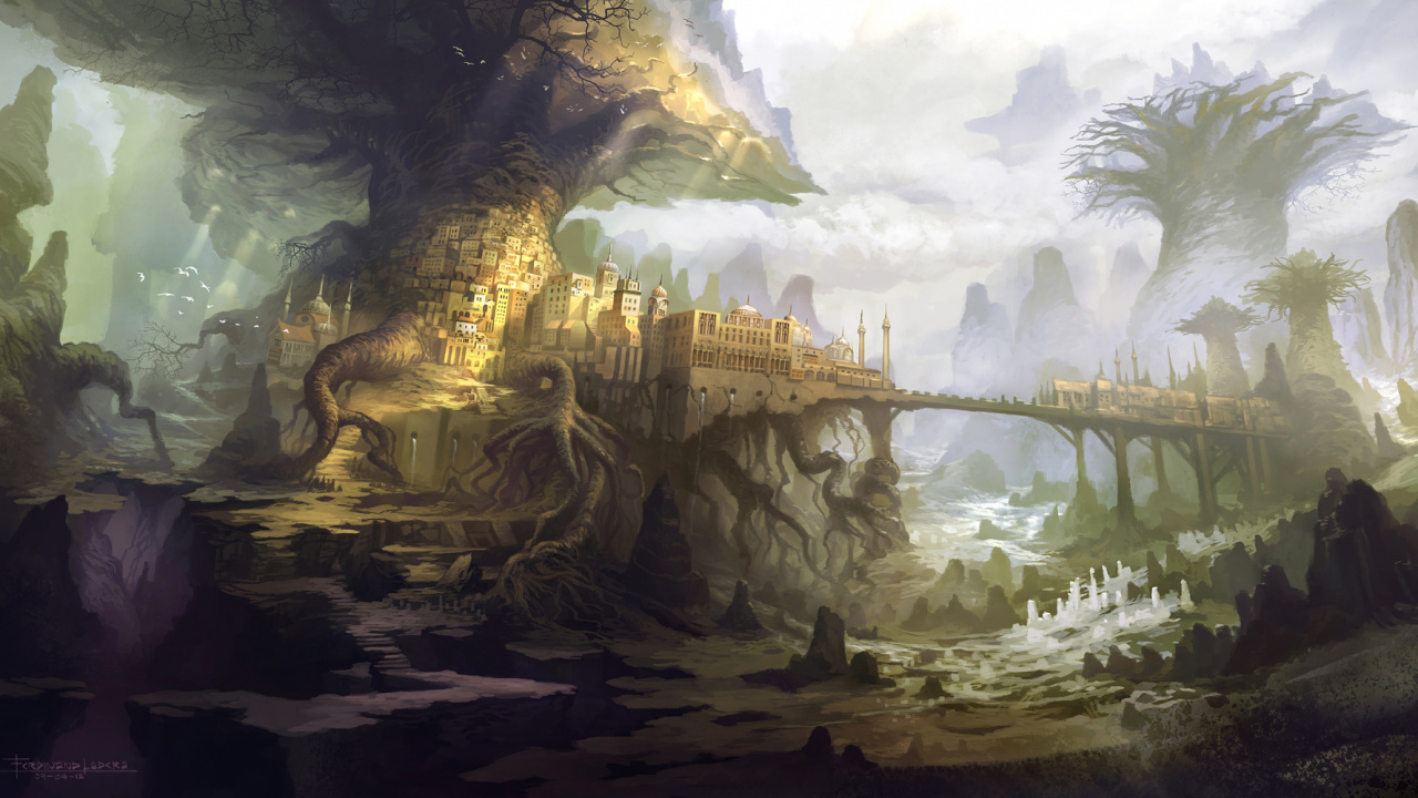 Brown Concrete Bridge Under White Clouds. Wallpaper in 1280x720 Resolution