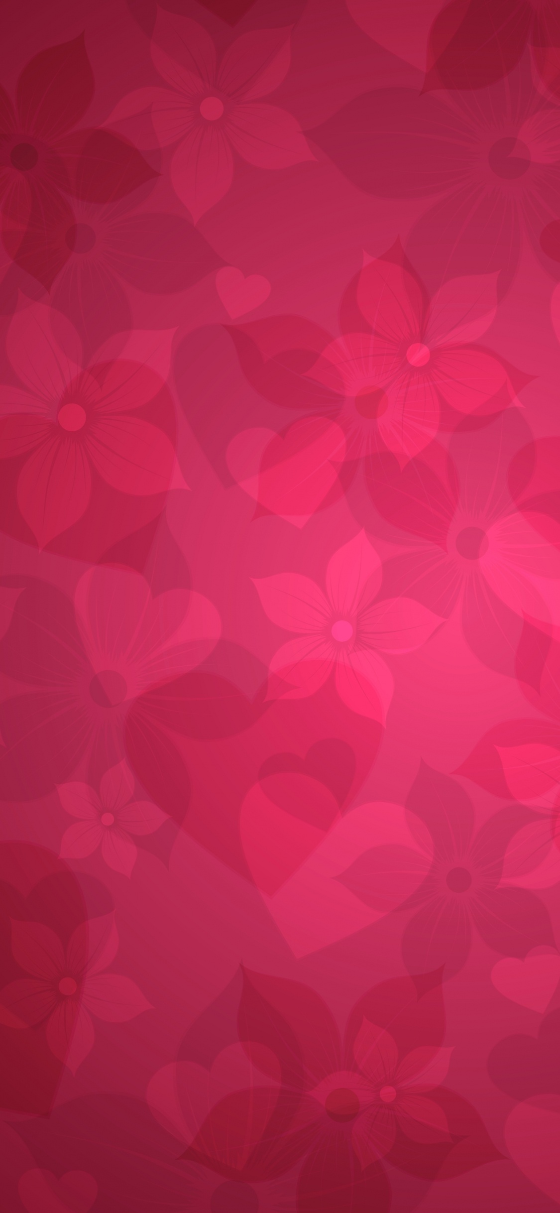 Rote Und Weiße Herzillustration. Wallpaper in 1125x2436 Resolution