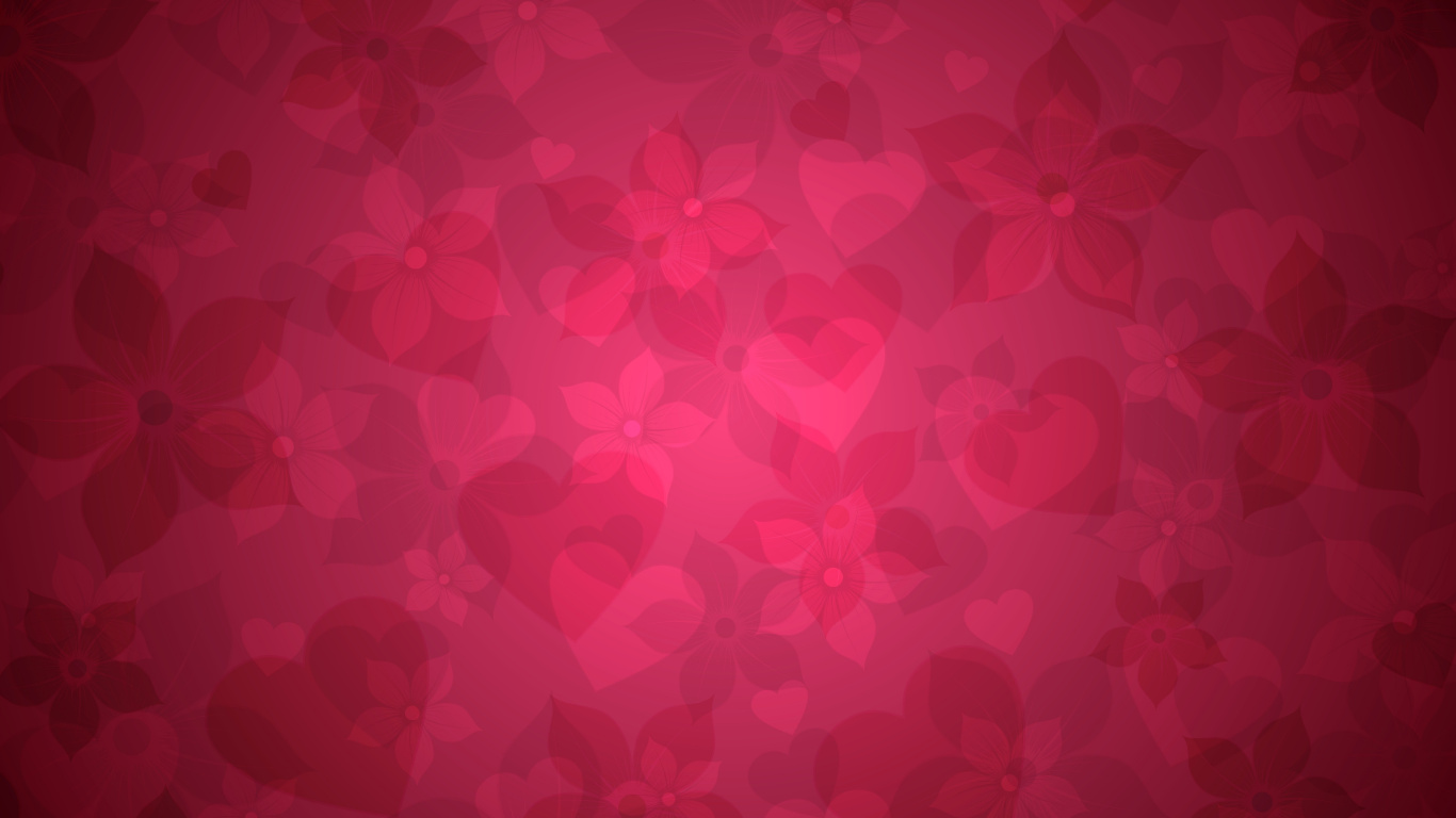 Red and White Heart Illustration. Wallpaper in 1366x768 Resolution