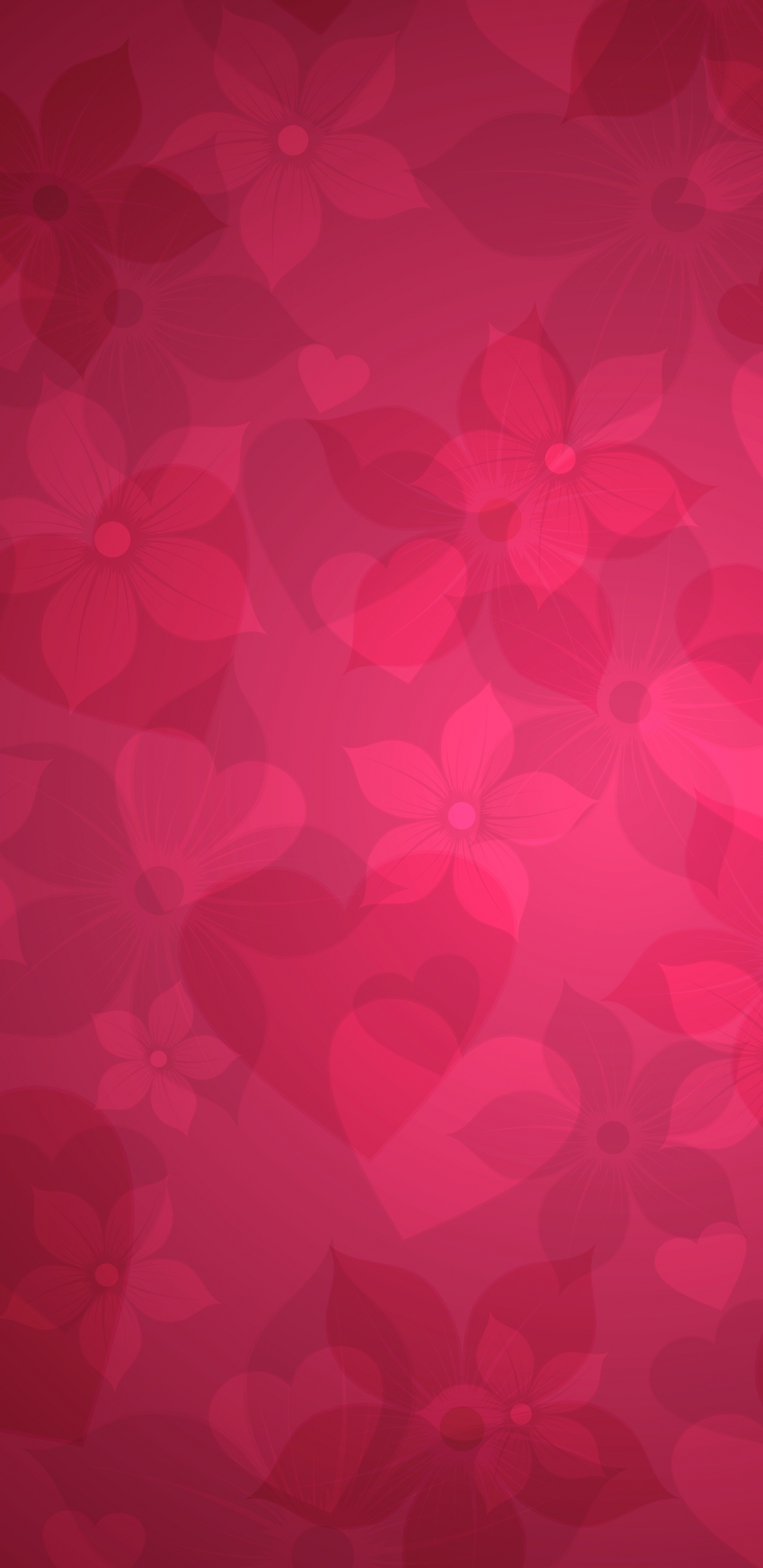 Red and White Heart Illustration. Wallpaper in 1440x2960 Resolution