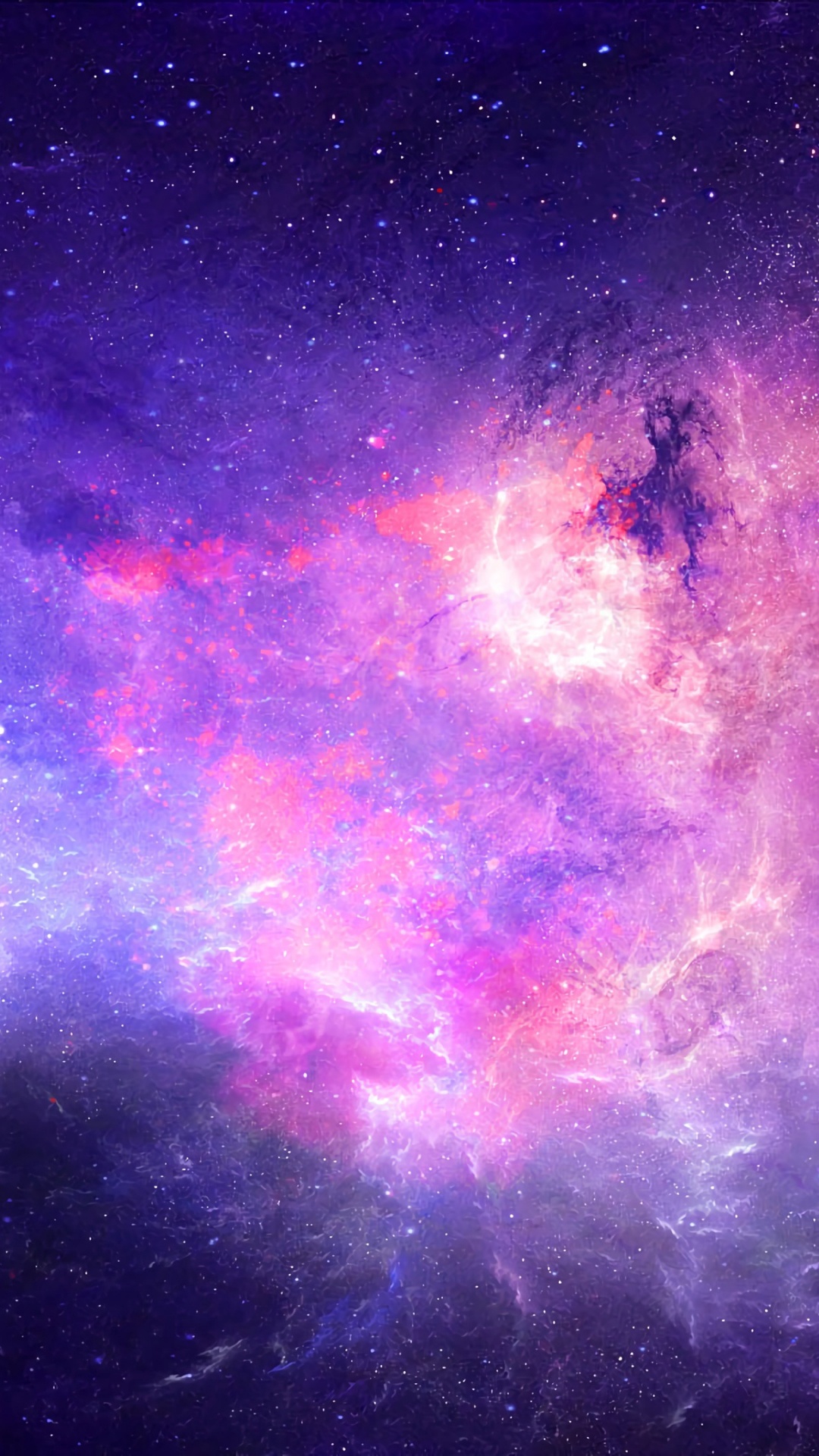 Purple and Black Galaxy Sky. Wallpaper in 1080x1920 Resolution