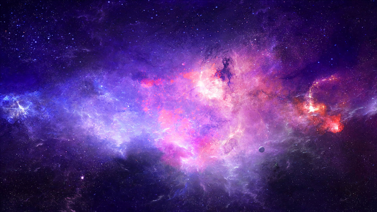 Purple and Black Galaxy Sky. Wallpaper in 1280x720 Resolution