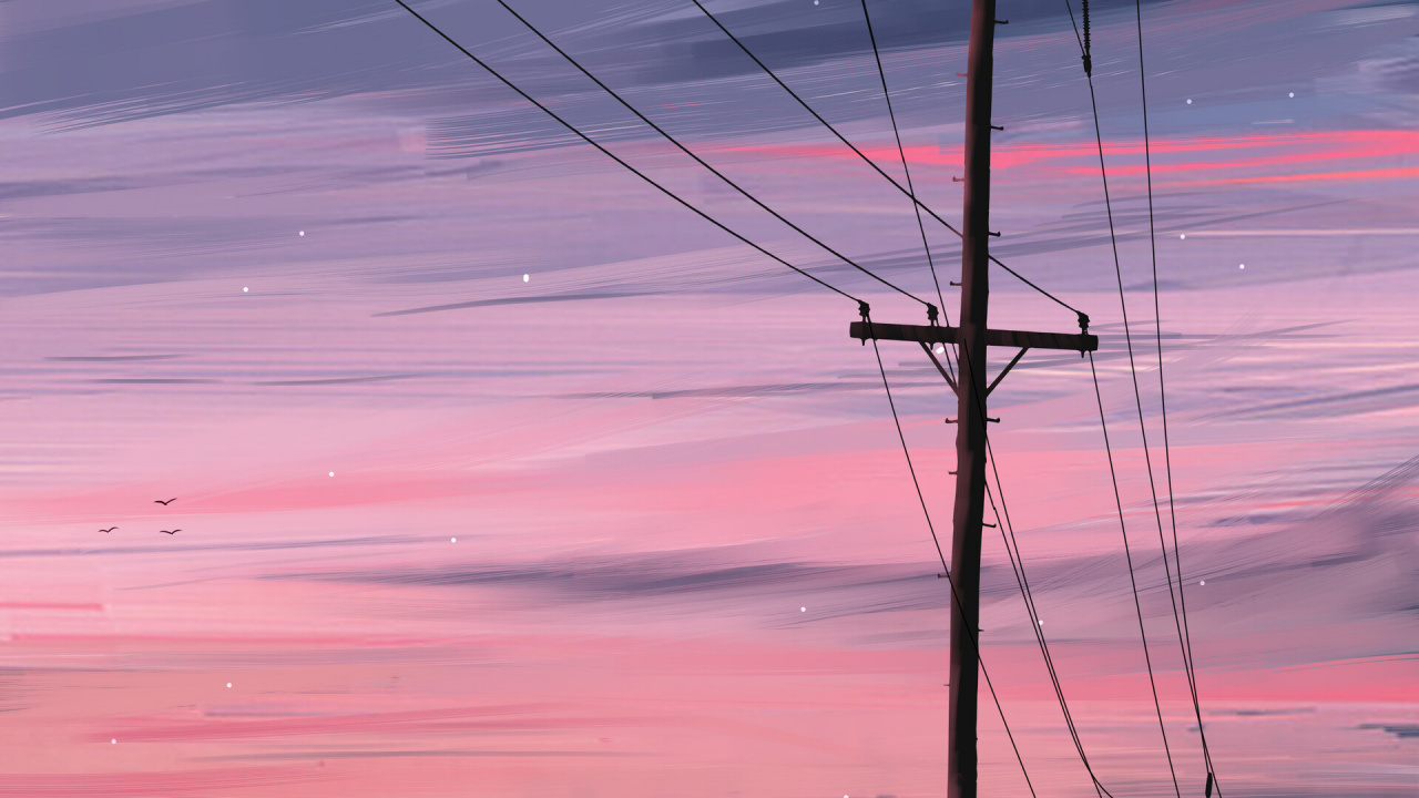 Poste Électrique en Bois Brun Sous Ciel Nuageux Pendant la Journée. Wallpaper in 1280x720 Resolution