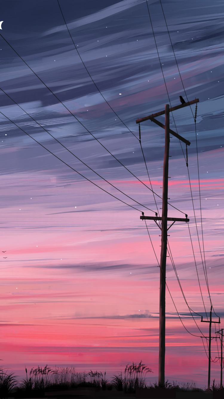 Poste Électrique en Bois Brun Sous Ciel Nuageux Pendant la Journée. Wallpaper in 750x1334 Resolution