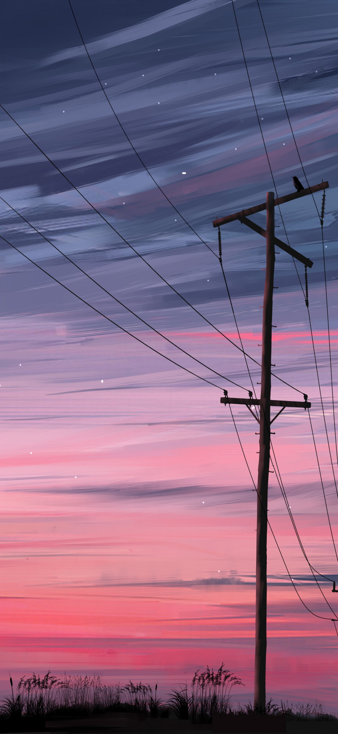 Brown Wooden Electric Post Under Cloudy Sky During Daytime. Wallpaper in 1125x2436 Resolution