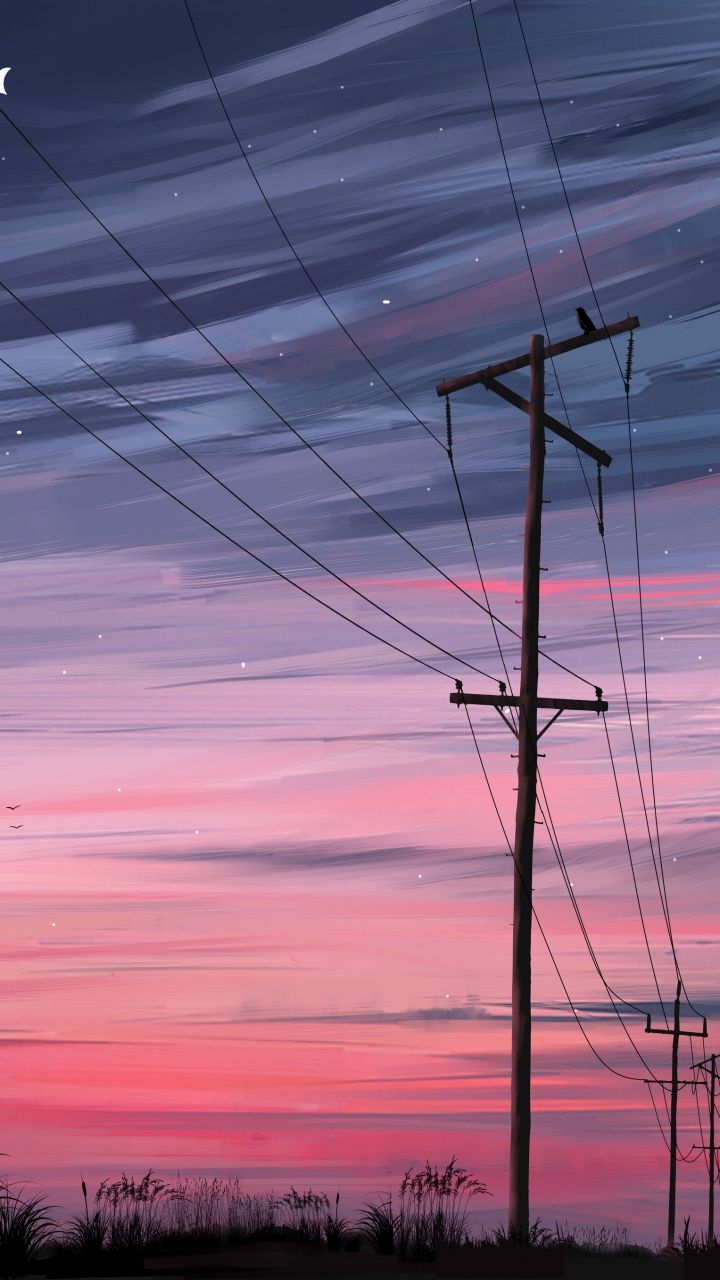 Brown Wooden Electric Post Under Cloudy Sky During Daytime. Wallpaper in 720x1280 Resolution