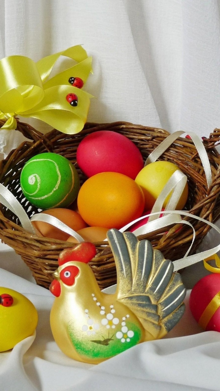 Easter Egg, Gift Basket, Food, Fruit. Wallpaper in 720x1280 Resolution