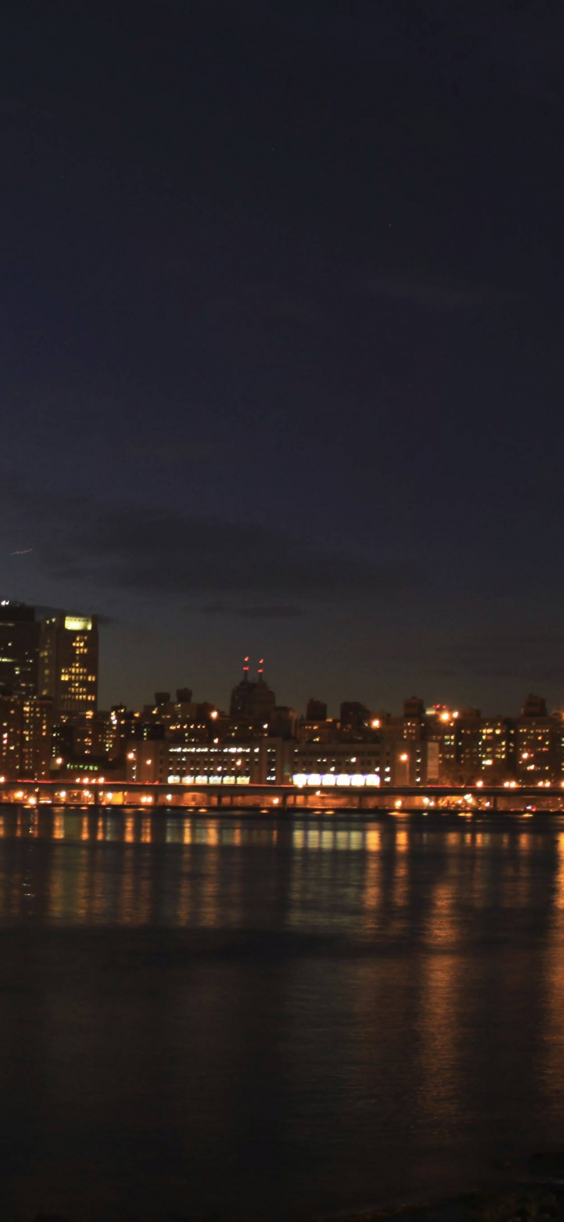 Horizonte de la Ciudad Durante la Noche. Wallpaper in 1125x2436 Resolution