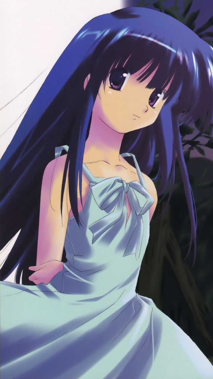 Lila Behaarter Männlicher Anime-Charakter. Wallpaper in 720x1280 Resolution