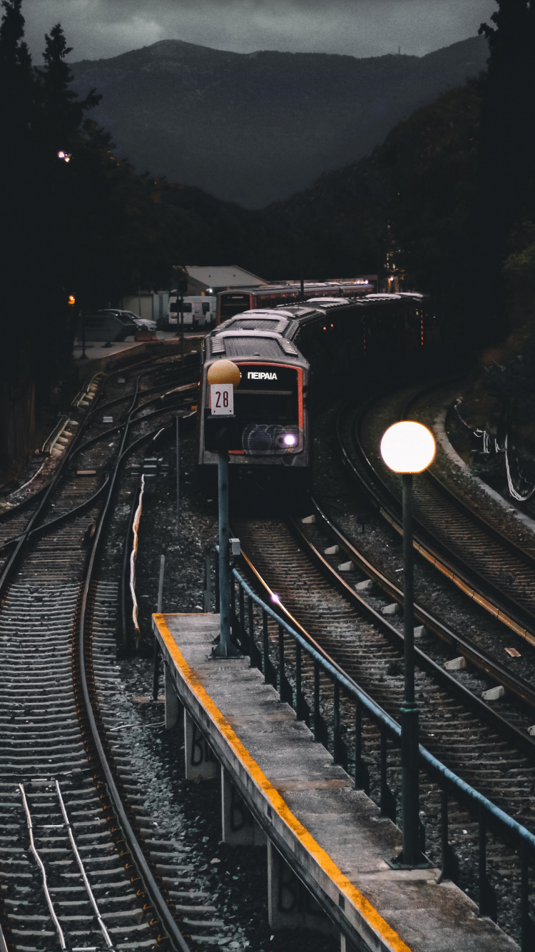 Train on Rail Road During Daytime. Wallpaper in 750x1334 Resolution