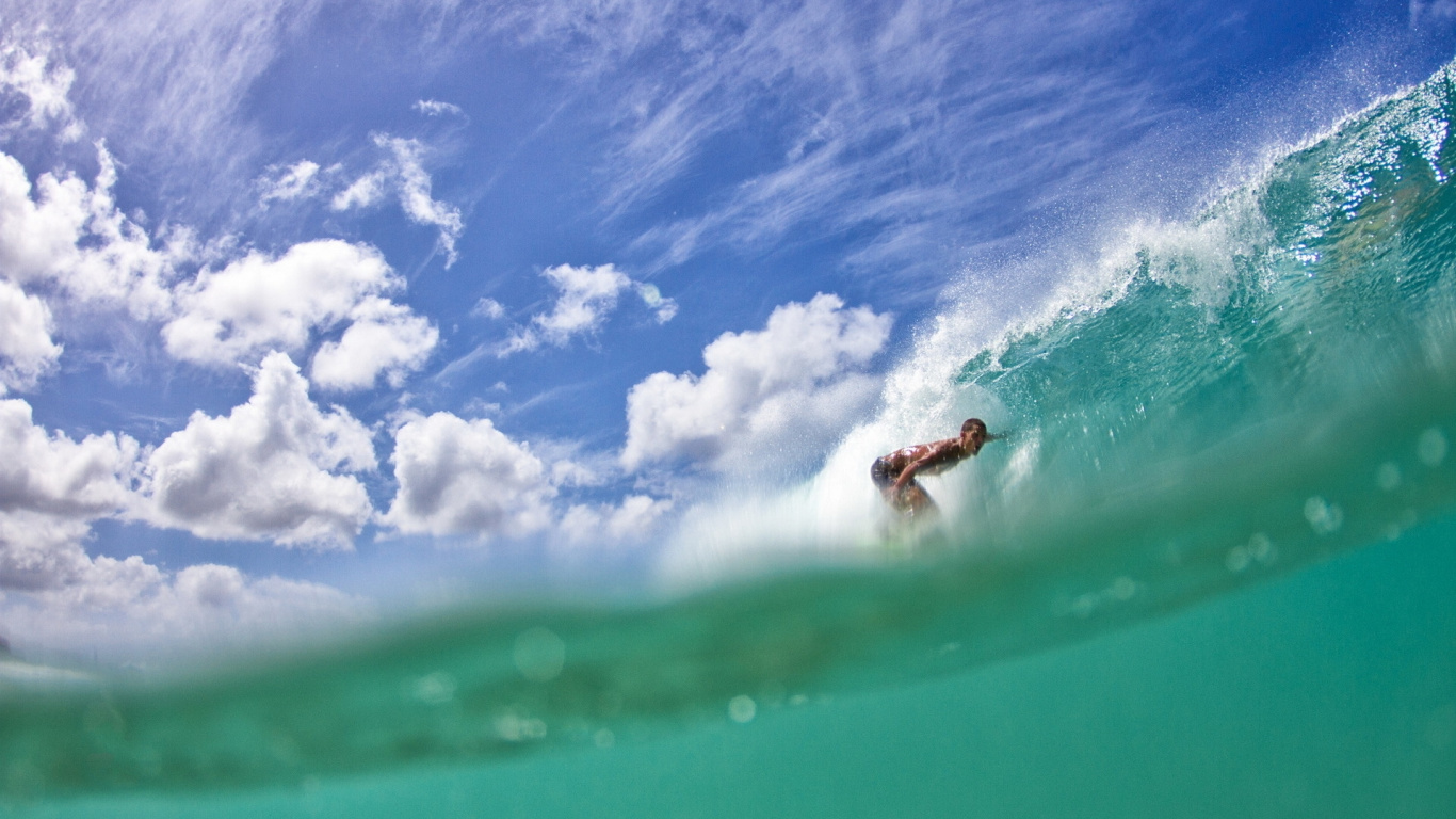 风波, Boardsport, 海洋, 天空, 大海 壁纸 1366x768 允许