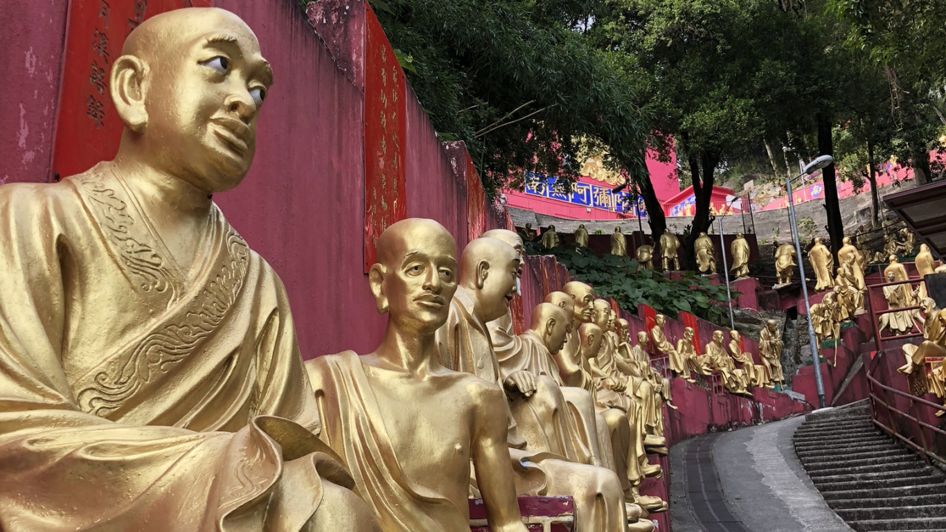 雕像, 宗教, 性质, 建筑, 绿色的 壁纸 1366x768 允许