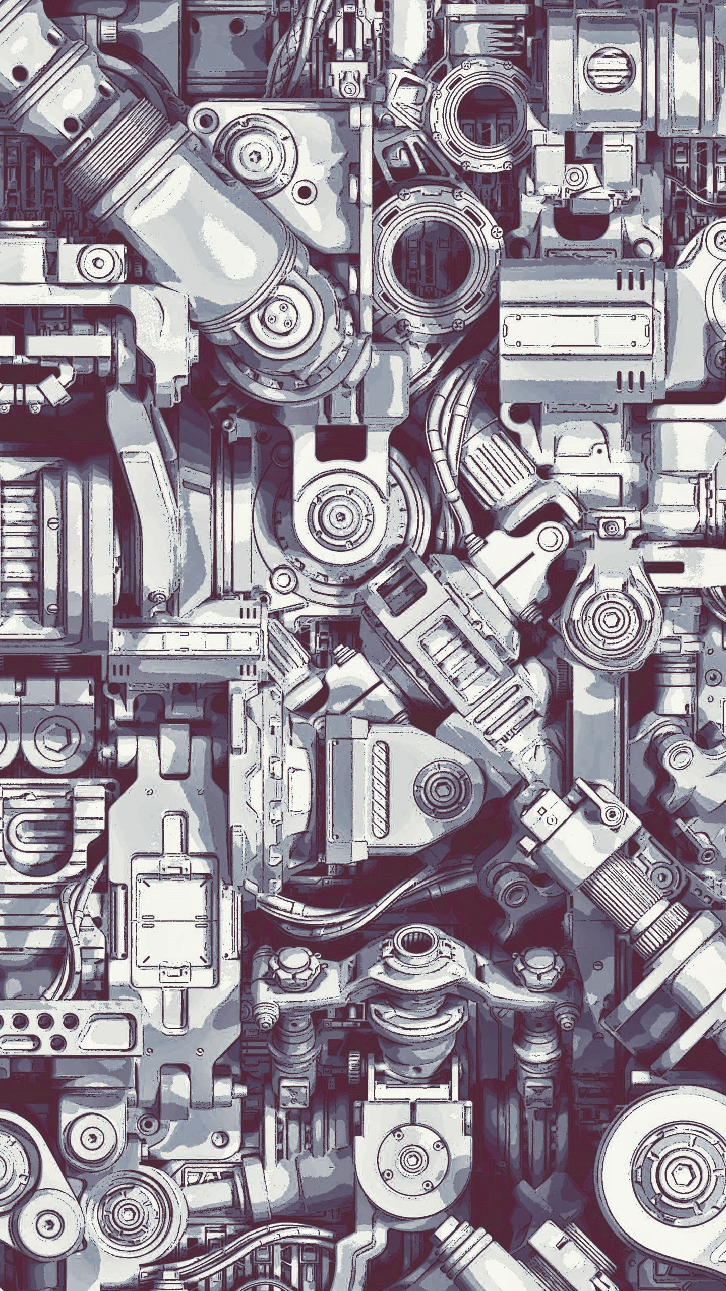 Mechanical Parts, Mechanism, Architecture, Art, Style. Wallpaper in 1440x2560 Resolution