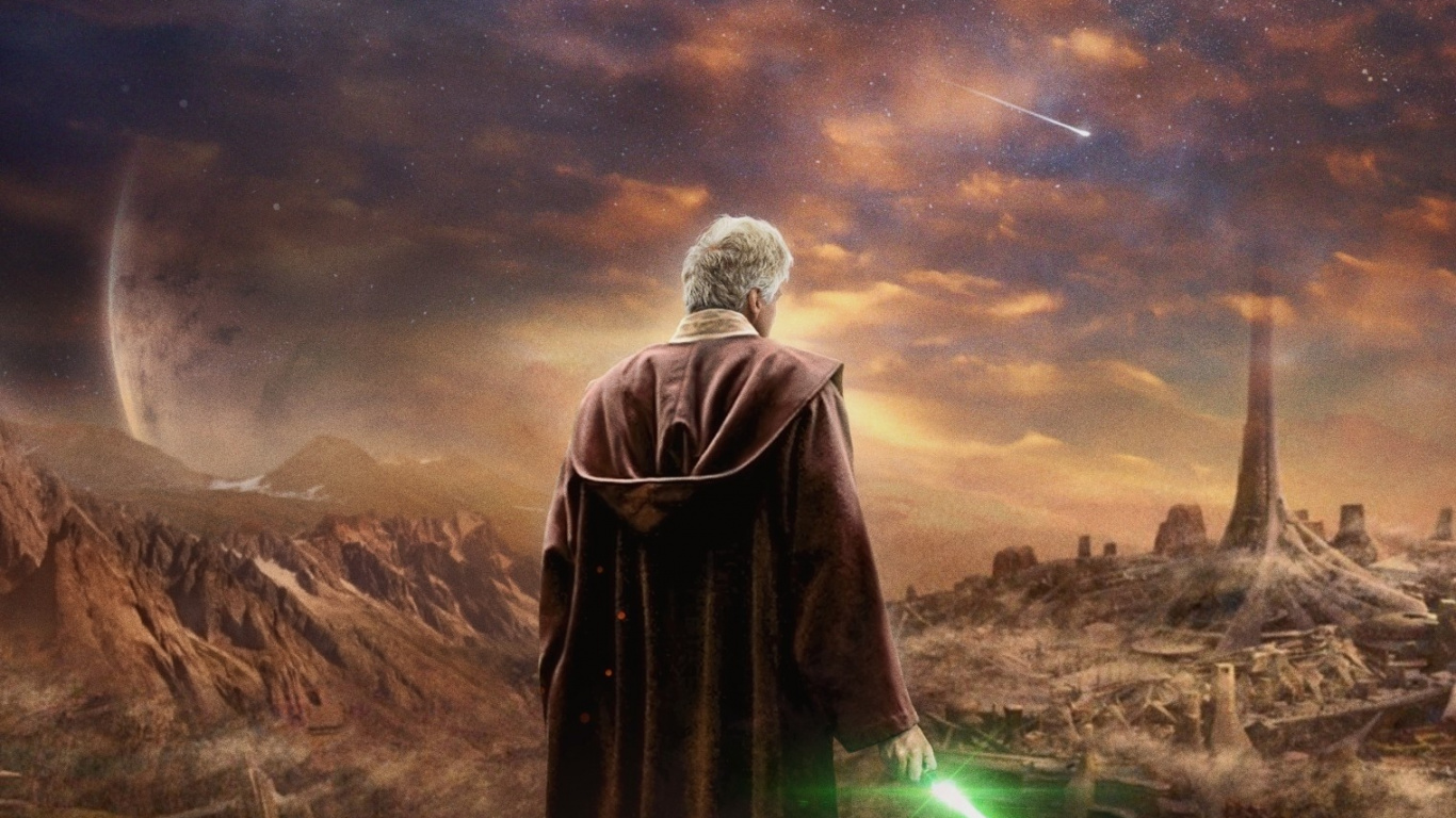 Homme en Robe Noire Tenant le Feu Vert. Wallpaper in 1366x768 Resolution