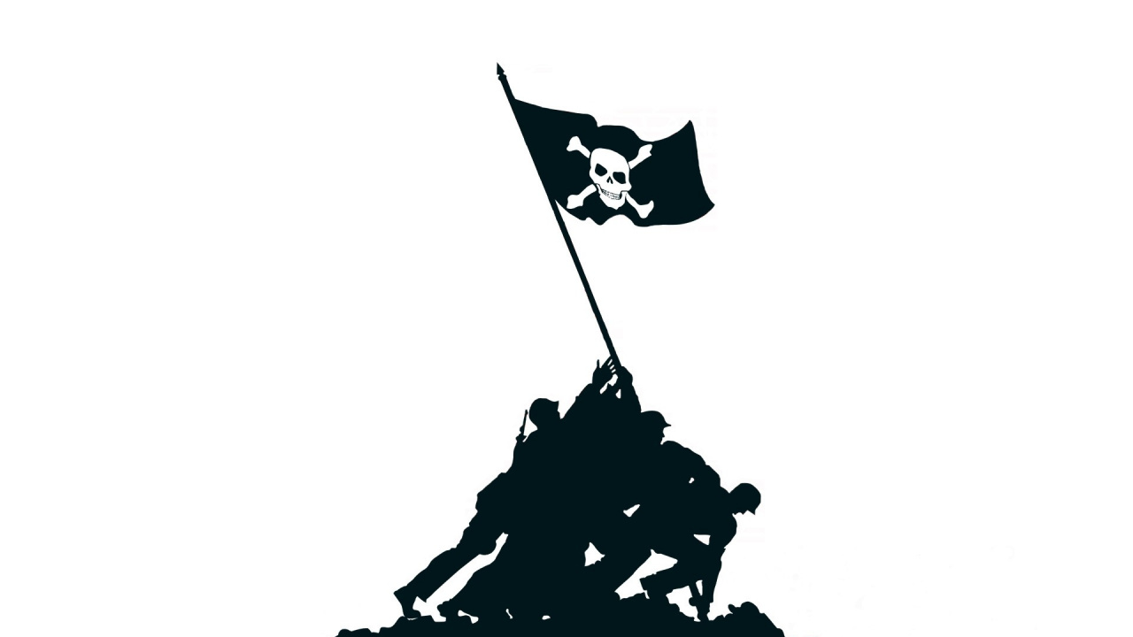 Silhouette Des Mannes, Der Auf Einem Pferd Mit Flagge Reitet. Wallpaper in 1280x720 Resolution