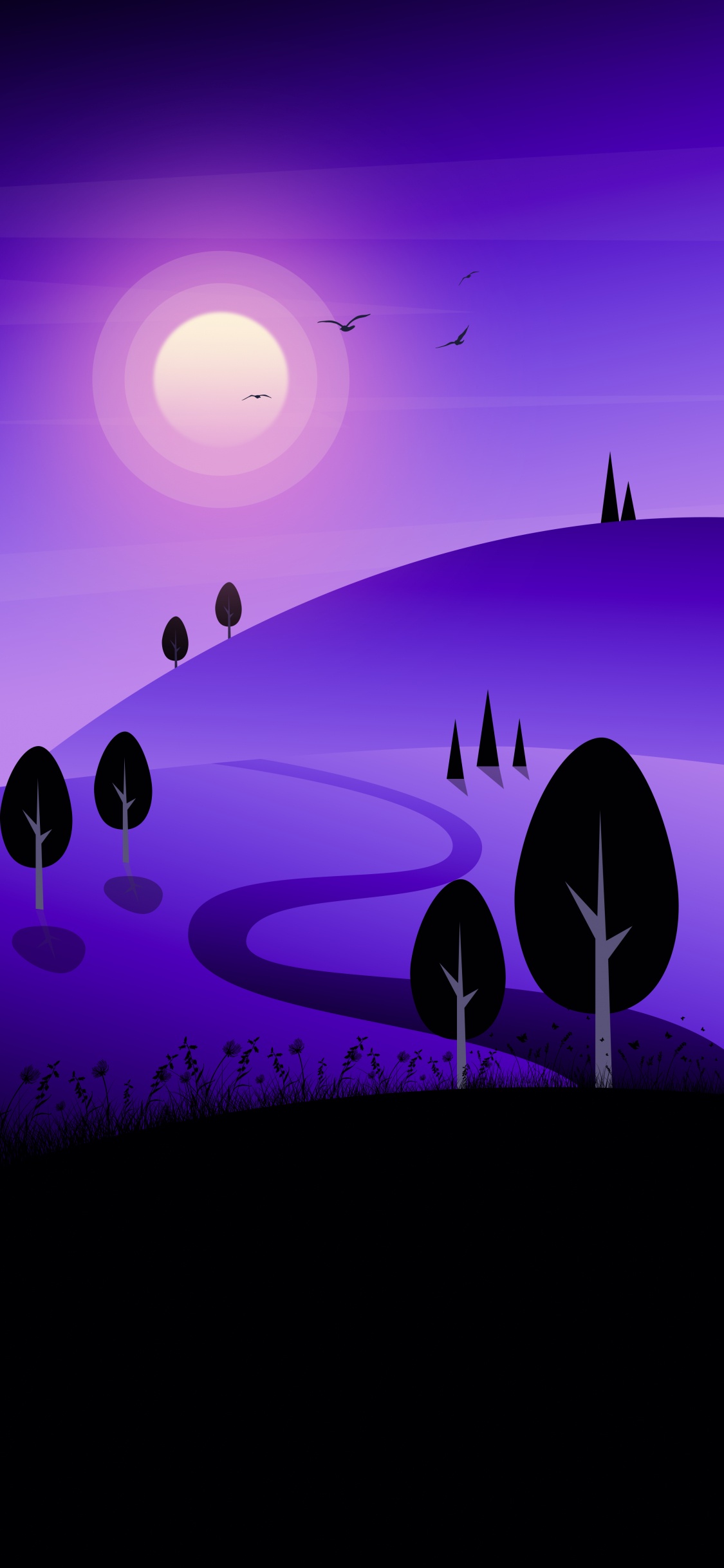 Purple, Nature, Roue, Art, Liquid. Wallpaper in 1125x2436 Resolution