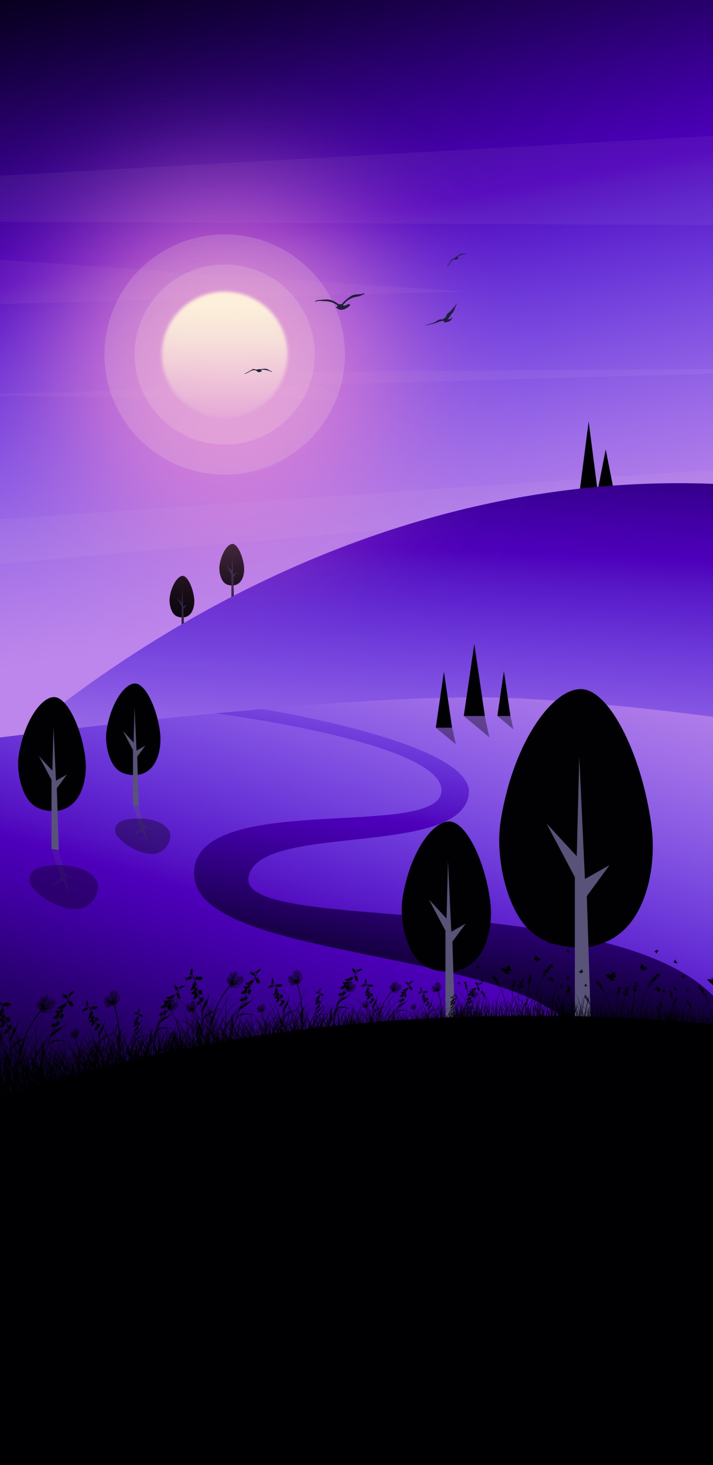 Purple, Nature, Roue, Art, Liquid. Wallpaper in 1440x2960 Resolution