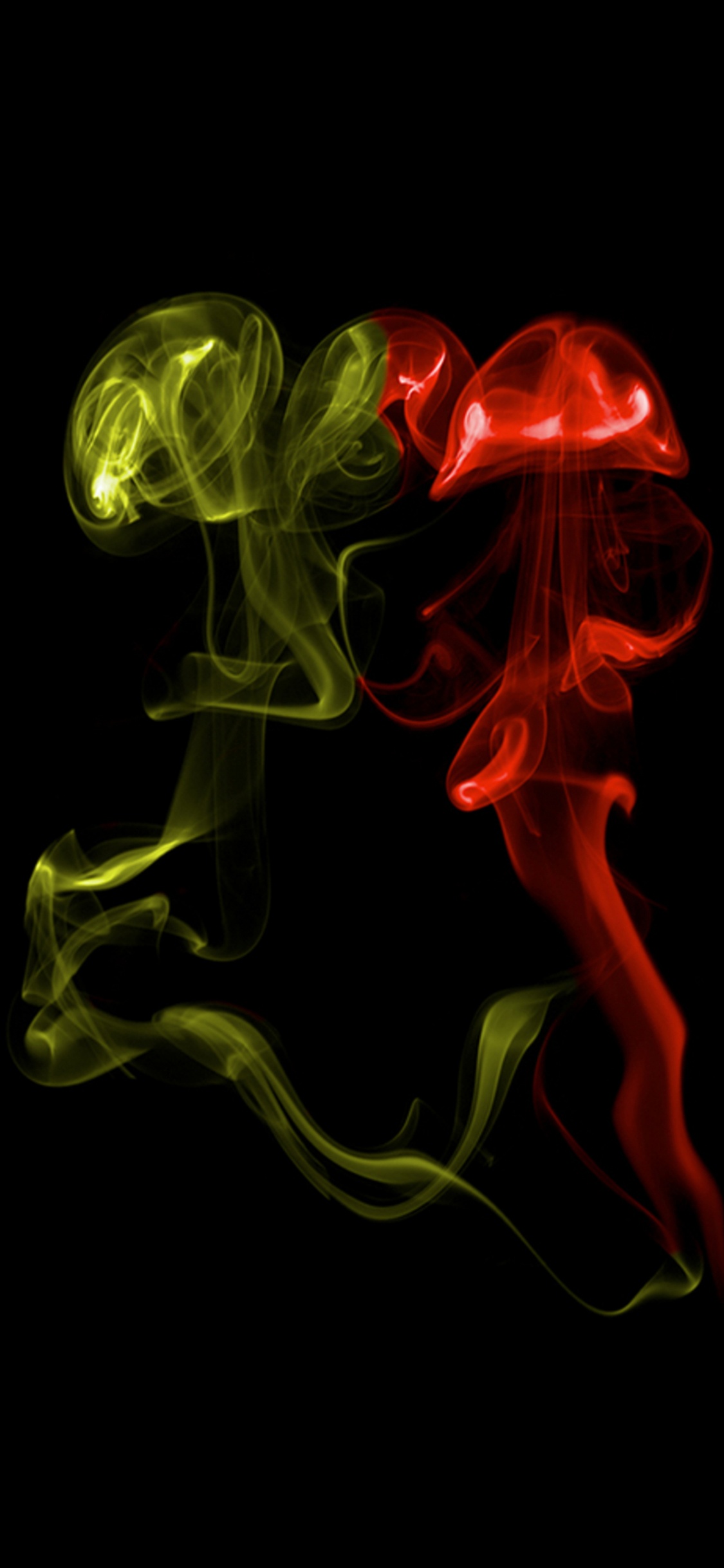 Ilustración de Humo Verde y Rojo. Wallpaper in 1125x2436 Resolution