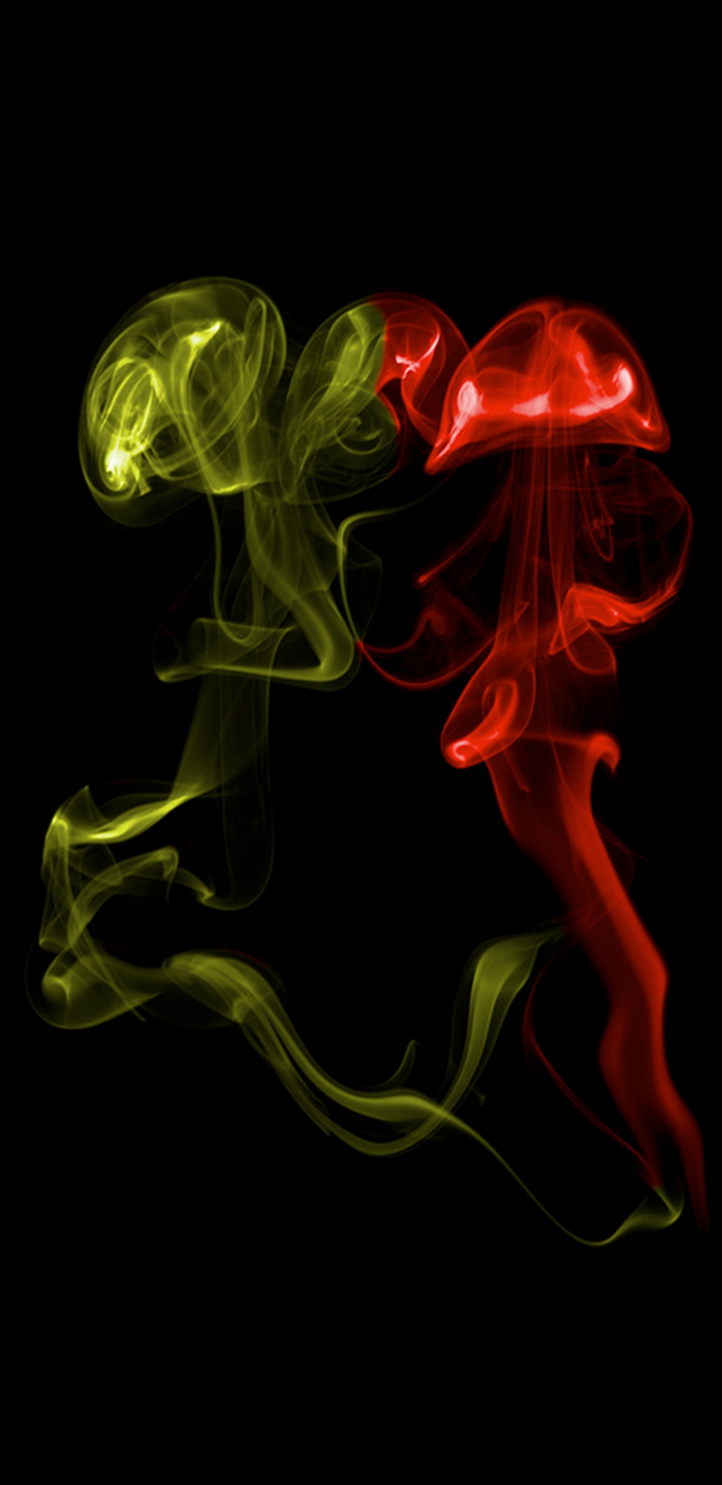 Ilustración de Humo Verde y Rojo. Wallpaper in 1440x2960 Resolution