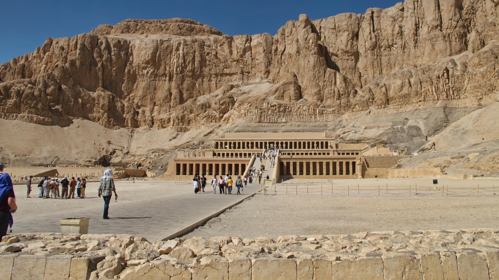 祭庙, 古埃及, 荒地, Wadi, 古代历史 壁纸 1920x1080 允许