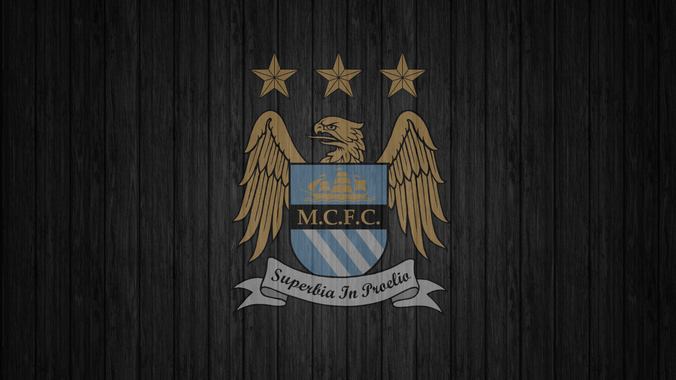 La Ciudad De Manchester, F C, el fc Barcelona, Manchester, Logotipo, Emblema. Wallpaper in 1366x768 Resolution