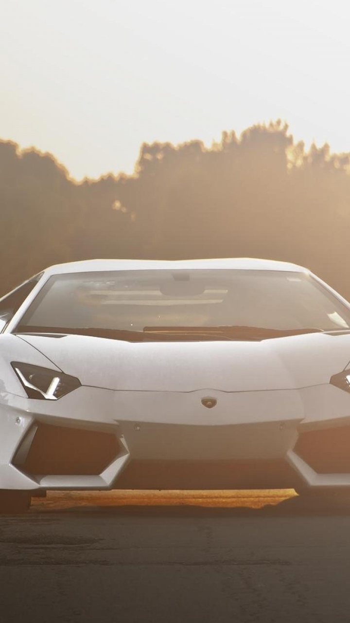 Lamborghini Aventador Blanco en la Carretera Durante el Día. Wallpaper in 720x1280 Resolution