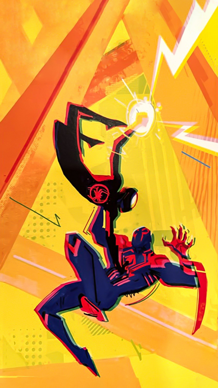 Miles Morales, Spider-man, Gwen Stacy, Poster, Superhelden. Wallpaper in 750x1334 Resolution