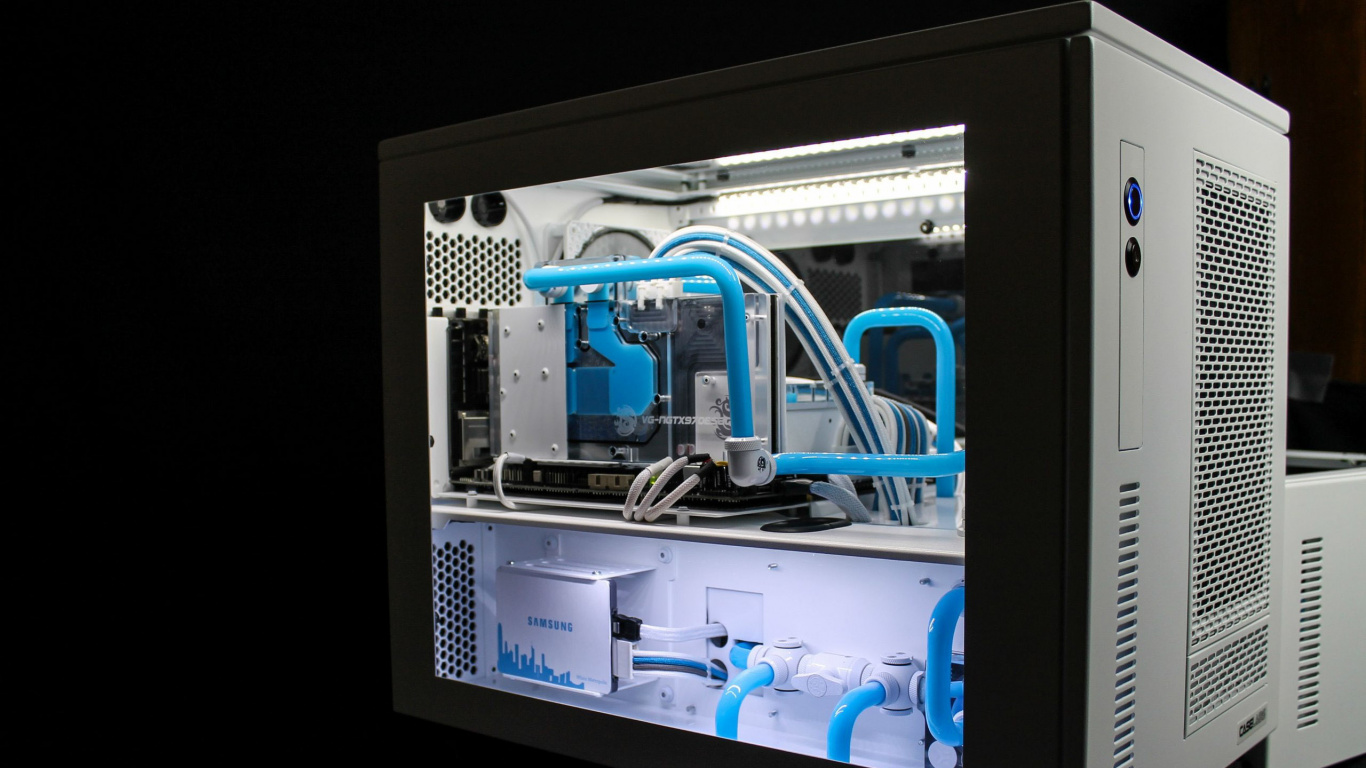 Schwarzer Flachbild-Computermonitor. Wallpaper in 1366x768 Resolution