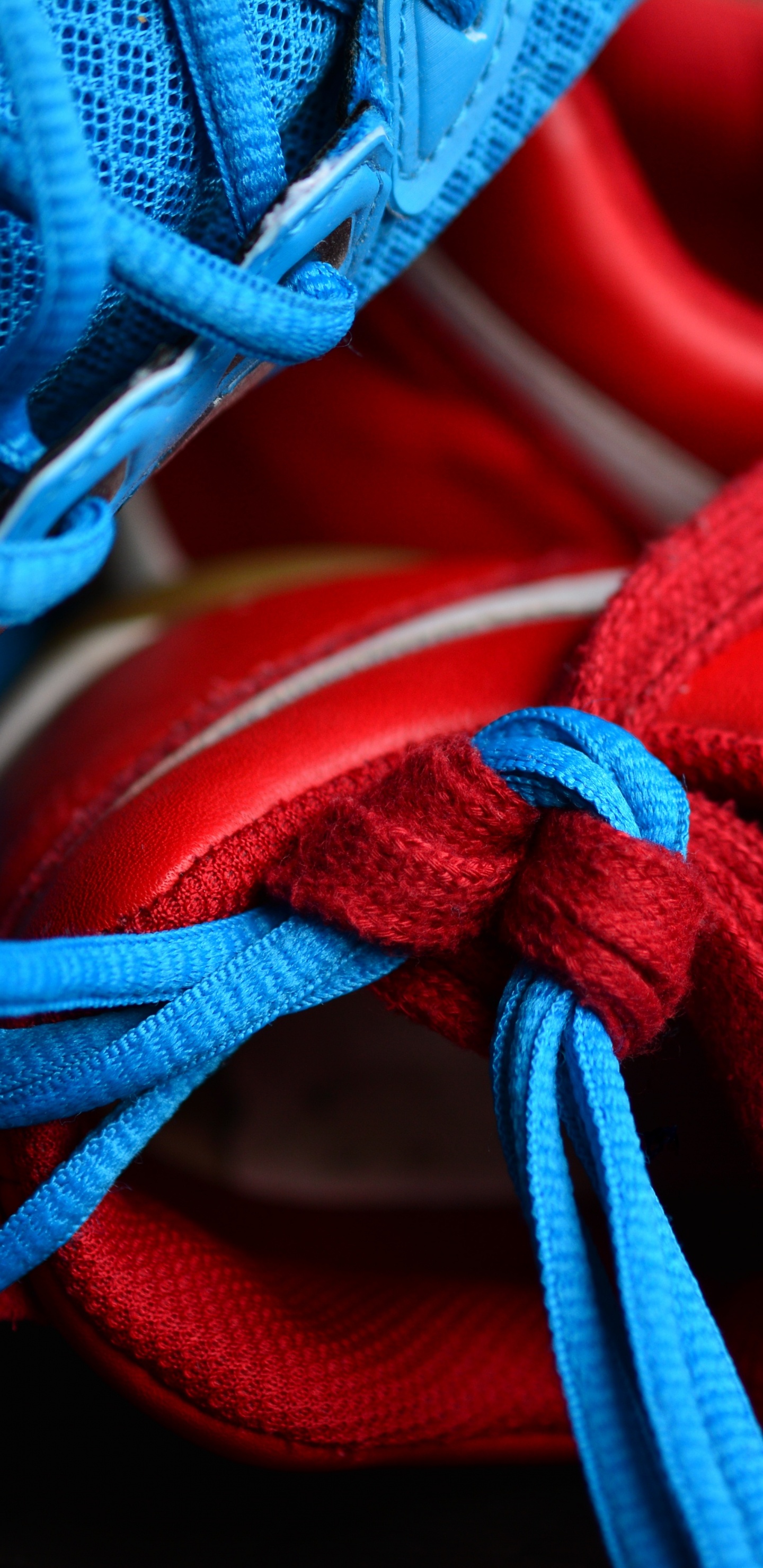 Zapatos Rojos y Azules Con Cordones. Wallpaper in 1440x2960 Resolution