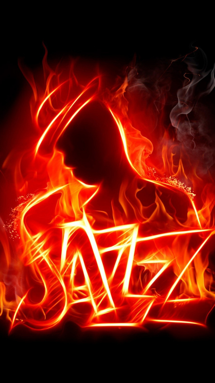 Jazz, Saxophone, Flamme, Chaleur, Feu. Wallpaper in 750x1334 Resolution