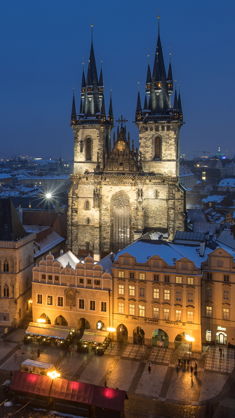 Edificio de Hormigón Blanco y Azul Durante la Noche. Wallpaper in 750x1334 Resolution