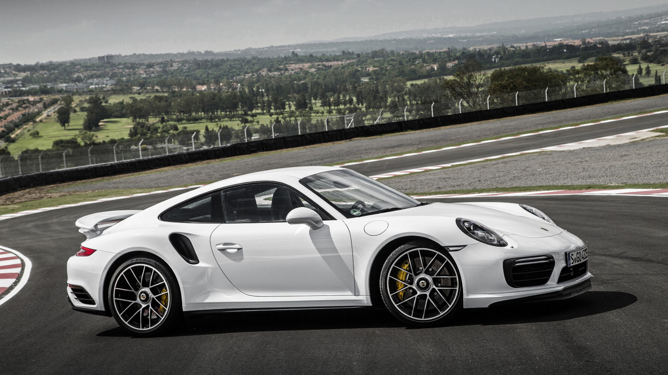 White Porsche 911 on Road During Daytime. Wallpaper in 1366x768 Resolution