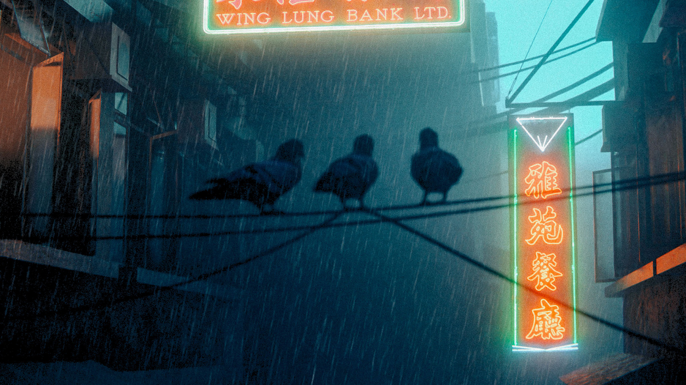 Darkness, Poster, Building, Window, Automotive Lighting. Wallpaper in 1366x768 Resolution