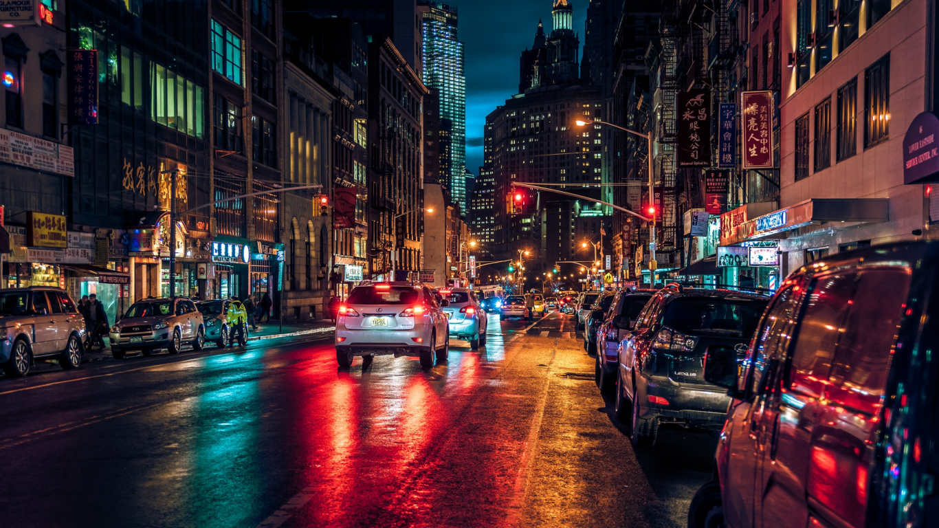 唐人街, 大都会, 城市, 街, 市中心 壁纸 1366x768 允许
