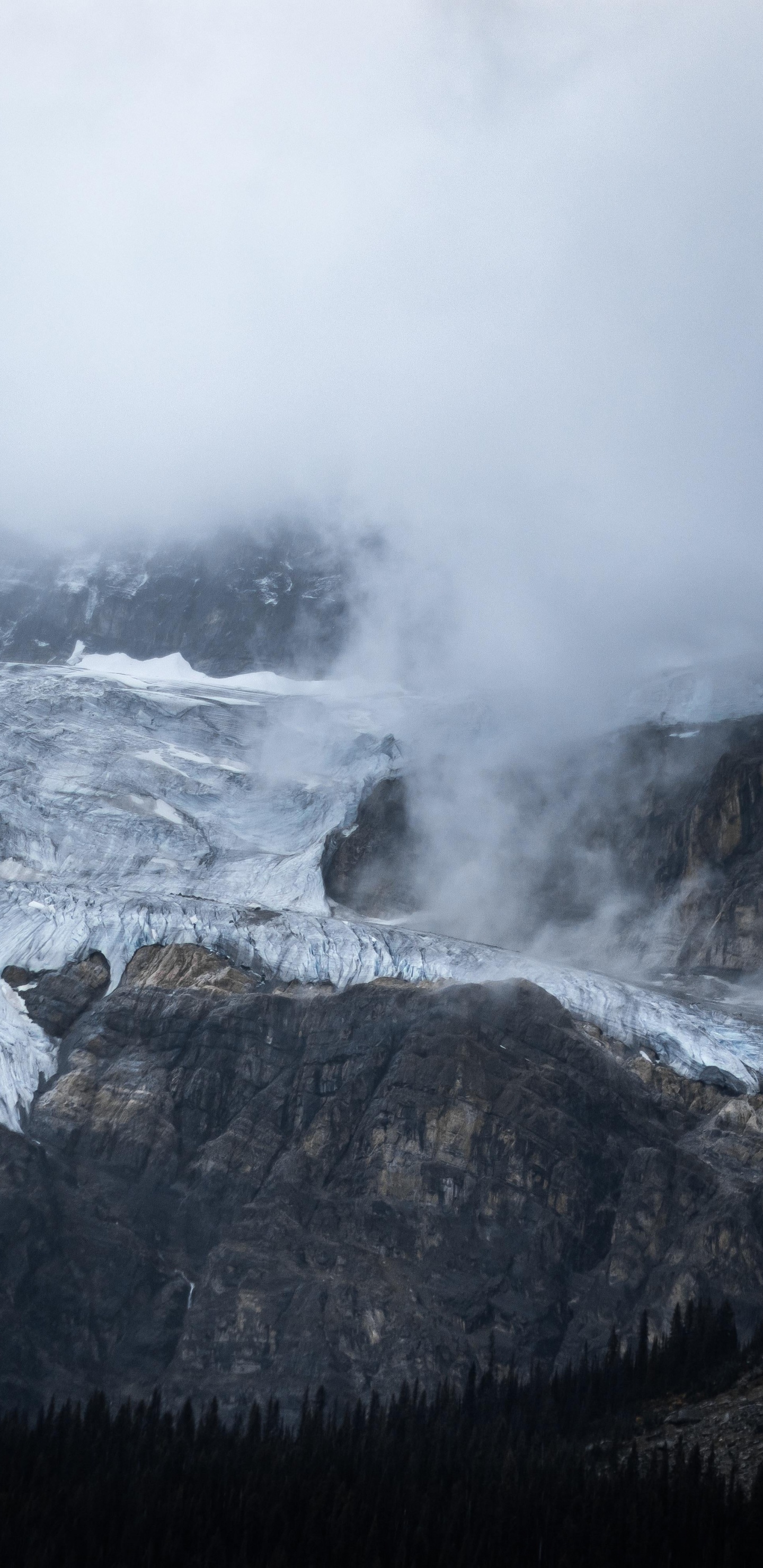 Ridge, Mountain Range, Glacial Landform, Cloud, Water. Wallpaper in 1440x2960 Resolution