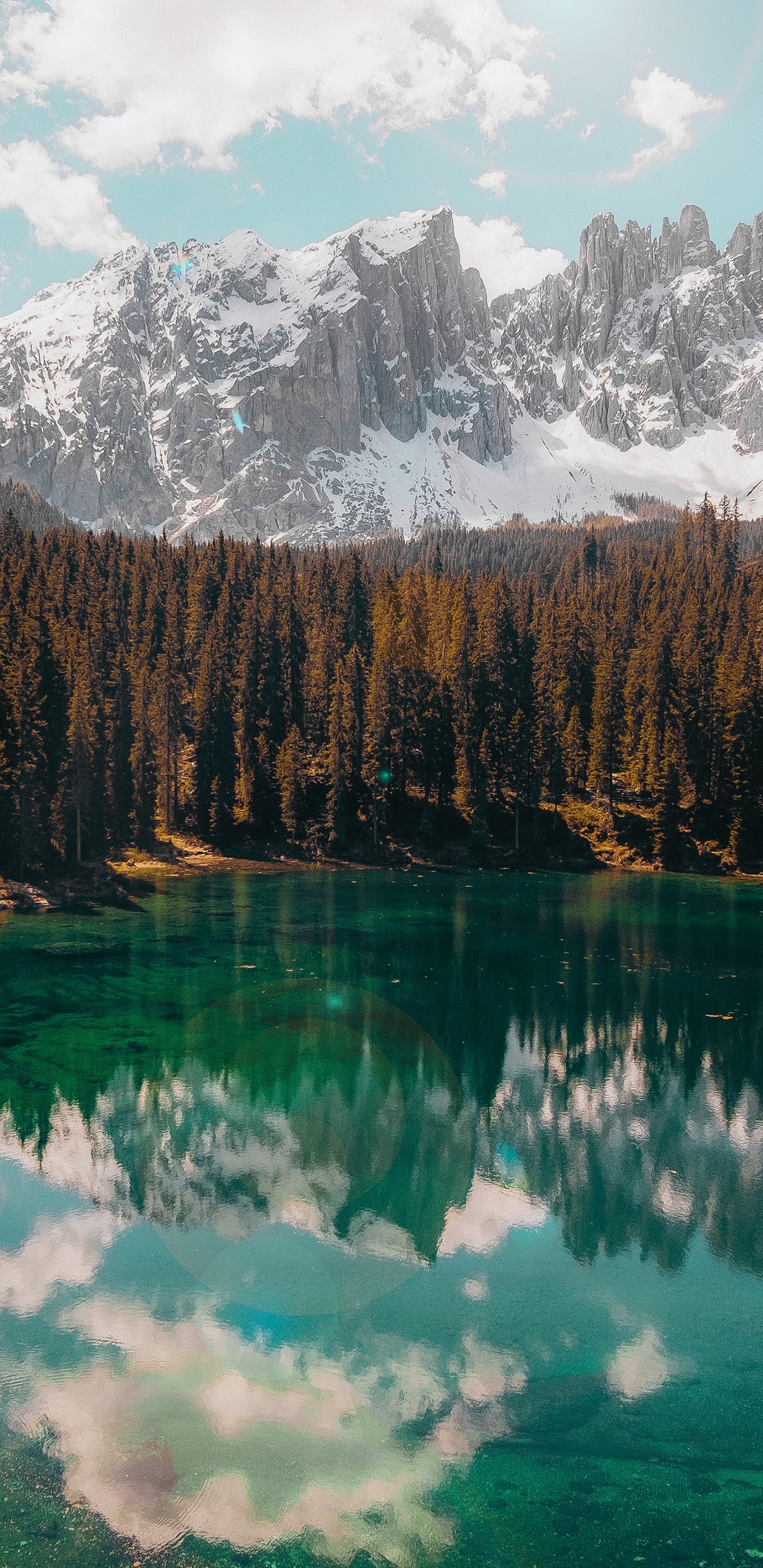 Karersee, Water, Cloud, Plant, Mountain. Wallpaper in 1440x2960 Resolution