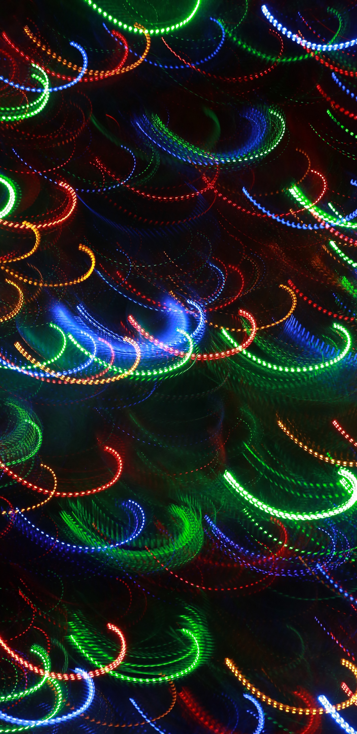 Blaugrüne Und Rote Lichter. Wallpaper in 1440x2960 Resolution