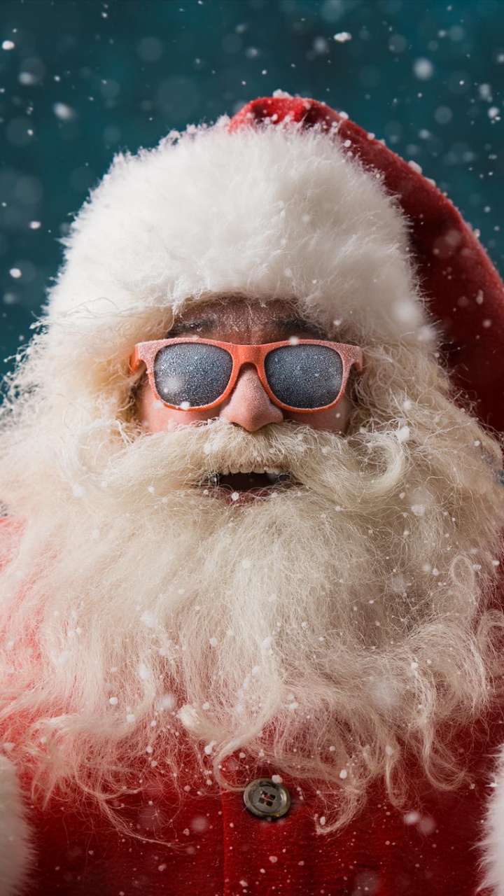 Santa Claus, Le Jour De Noël, Les Poils du Visage, Barbe, Personnage de Fiction. Wallpaper in 720x1280 Resolution