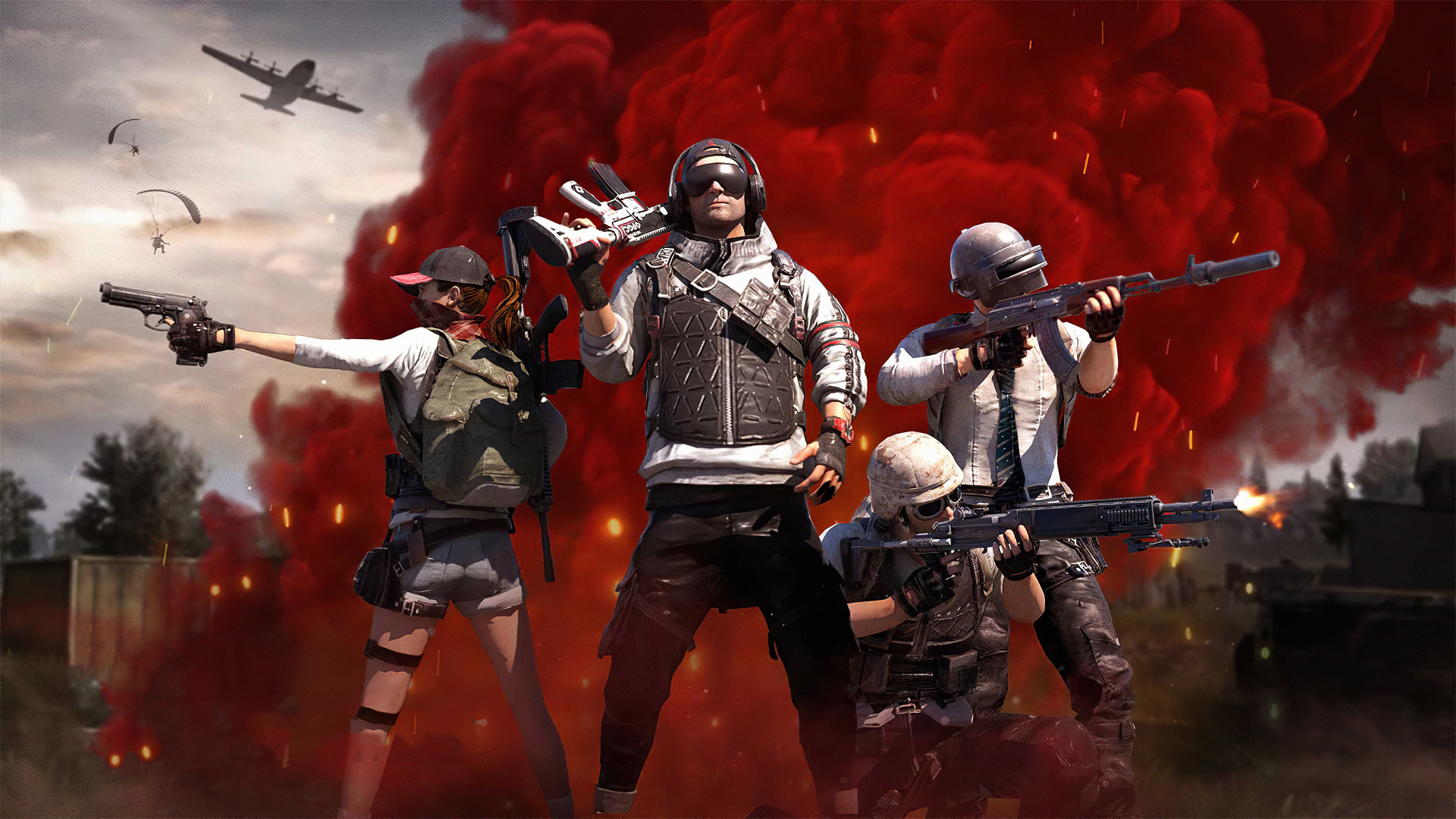 PUBG, Entretenimiento, Rojo, Sica, el Artista de Música. Wallpaper in 1920x1080 Resolution