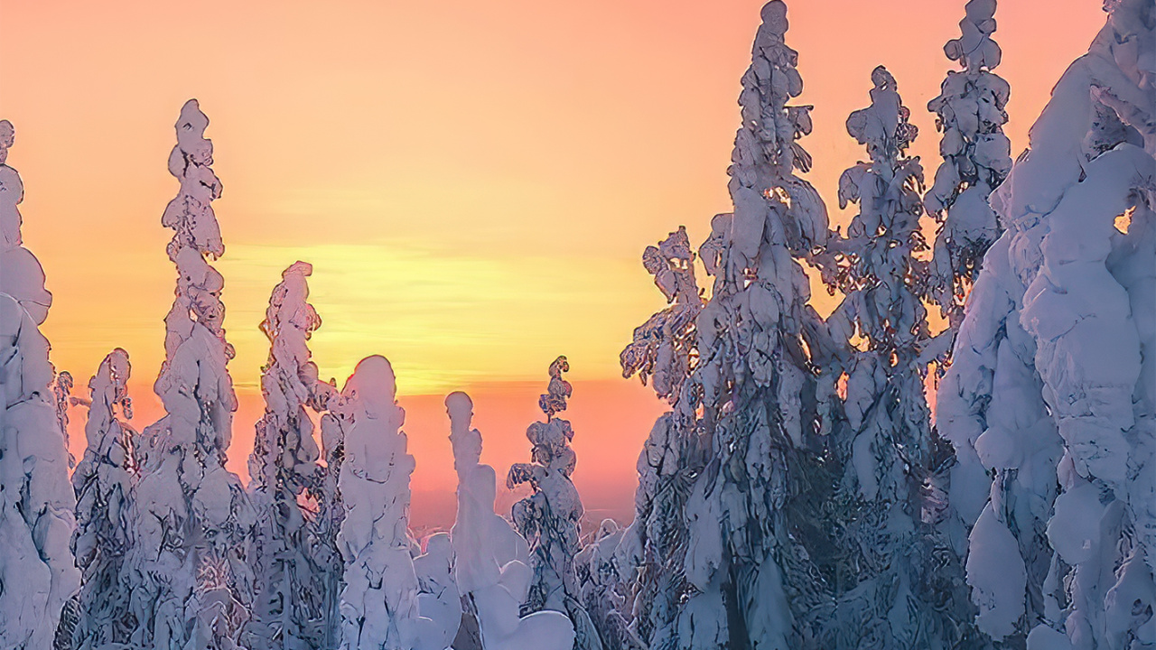 Skigebiet Oy Levi, Winter, Schnee, Cloud, Afterglow. Wallpaper in 1280x720 Resolution